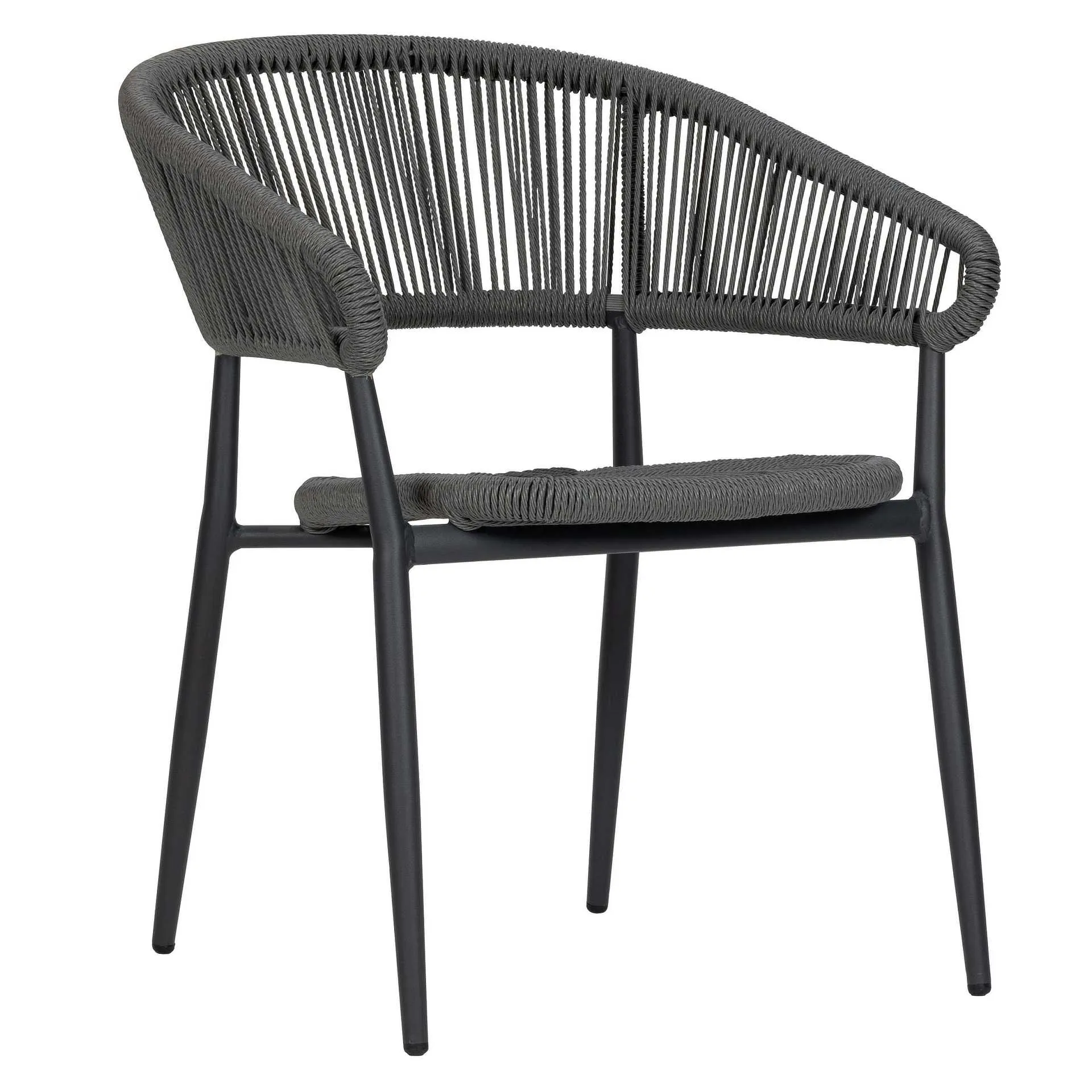 Sessel Toro, Geflecht grey, Seilgeflecht in Binsenoptik, Terrassensessel, Outdoorsessel