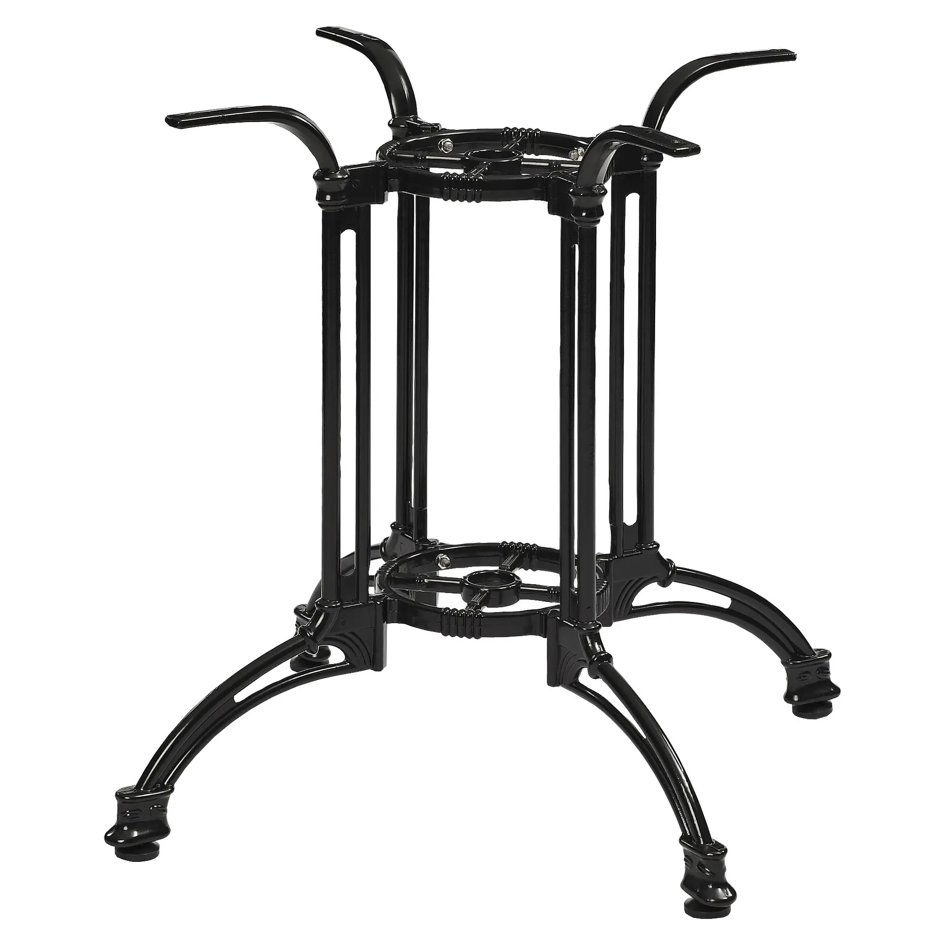 CLASSIC-Serie: Tischgestell Kent-4G Gussaluminium schwarz pulverbeschichtet, Outdoor, Terrasse