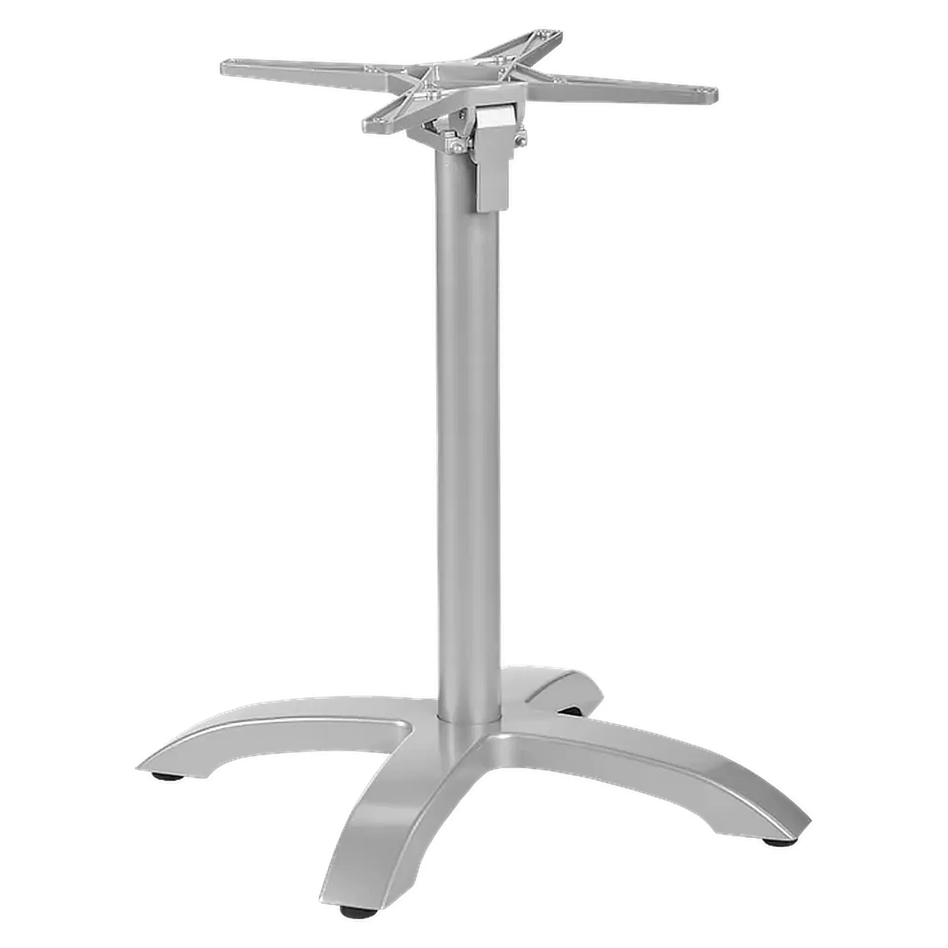 CLASSIC-Serie: Tischgestell Irena-1K klappbar, Aluminium silber pulverbeschichtet, Outdoor, Terrasse