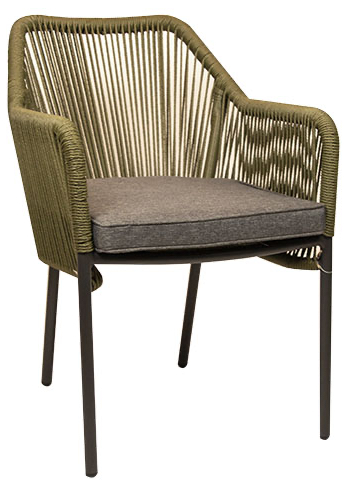 Marlis-Olive Sessel Marlis, Geflecht olive, Kunststoff Seilgeflecht, Terrassensessel, Outdoorsessel
