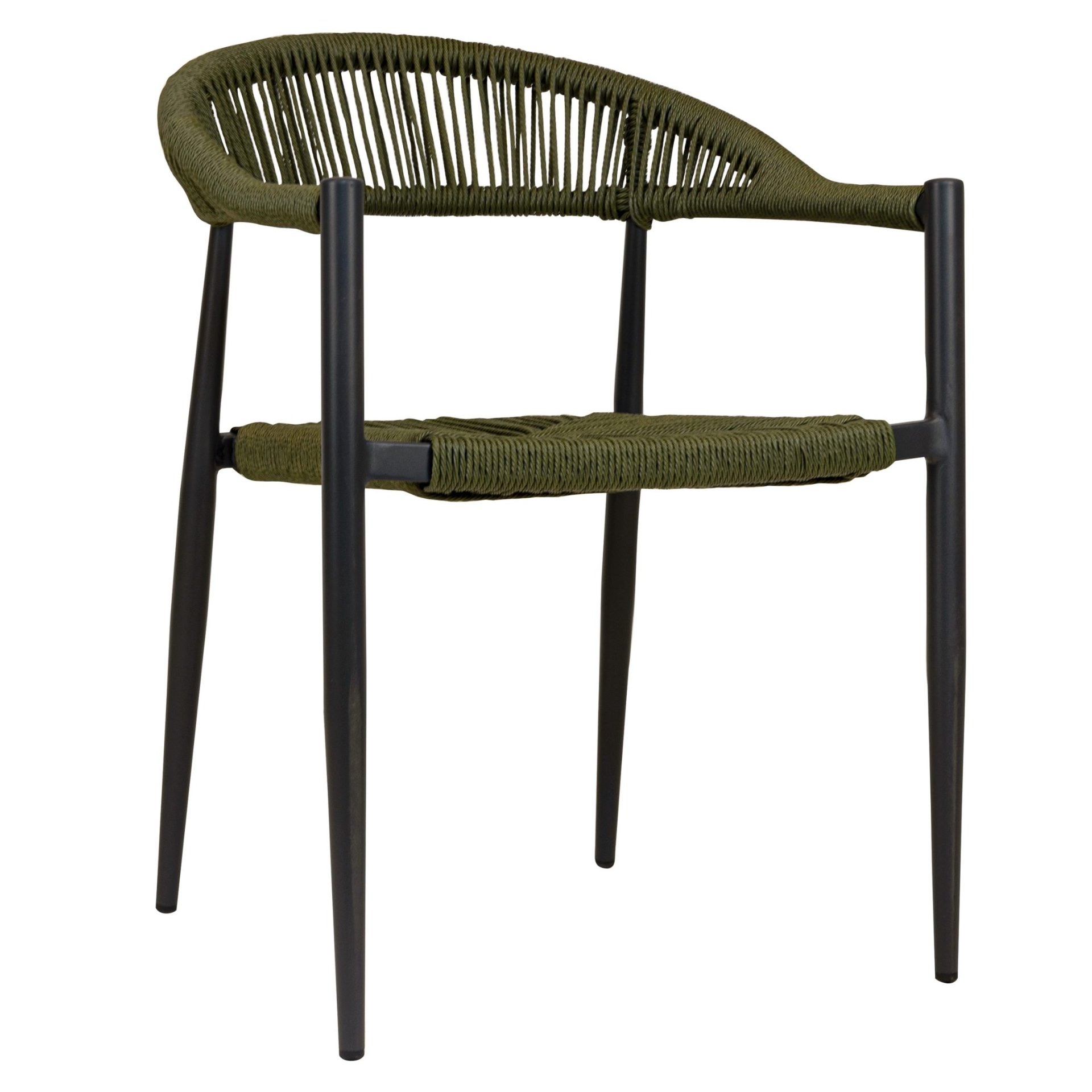 Sessel Nessa, Geflecht olive, Seilgeflecht in Binsenoptik, Terrassensessel, Outdoorsessel