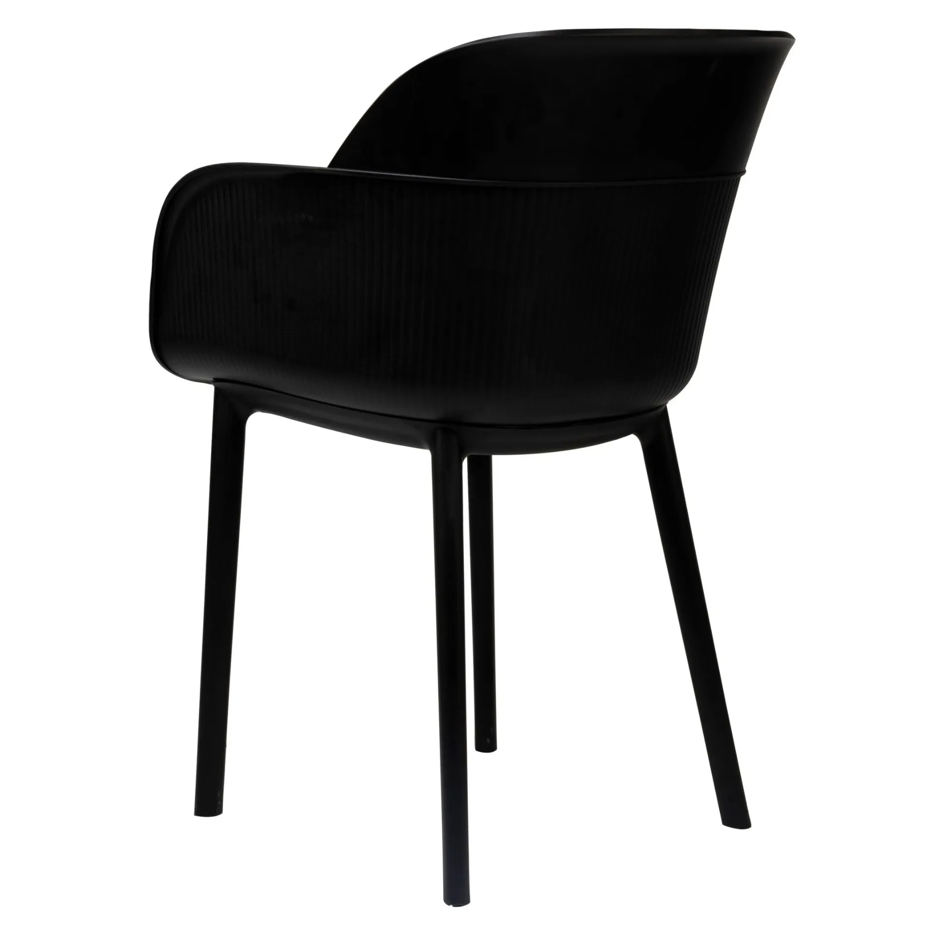 Stuhl Opal Black FiberglasPolypropylen, Terrassenstuhl, Outdoorstuhl