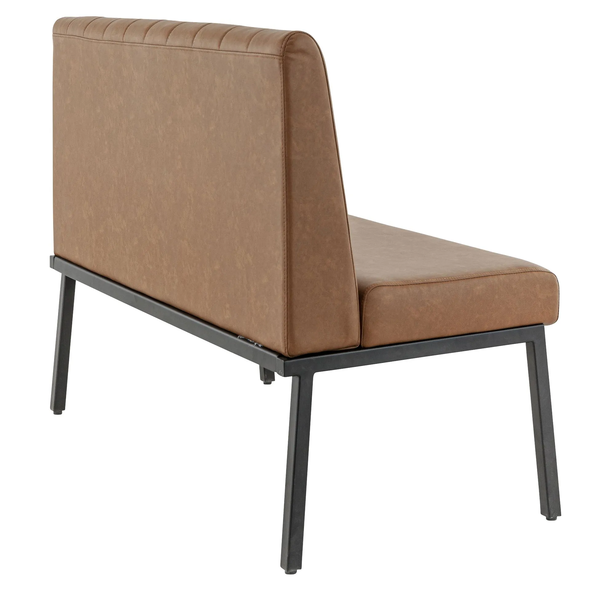 Bank Lukas, Polster Cognac, Gestell schwarz, Polsterbank, Factory Industrie Design 