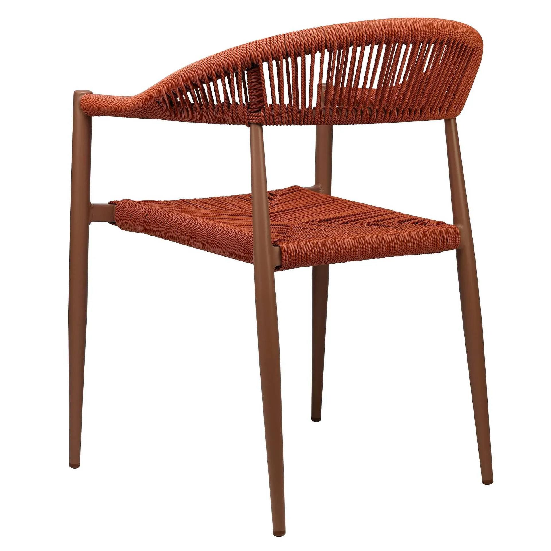 Sessel Nessa, Geflecht orange, Gestell orange, Seilgeflecht in Binsenoptik, Terrassensessel, Outdoorsessel