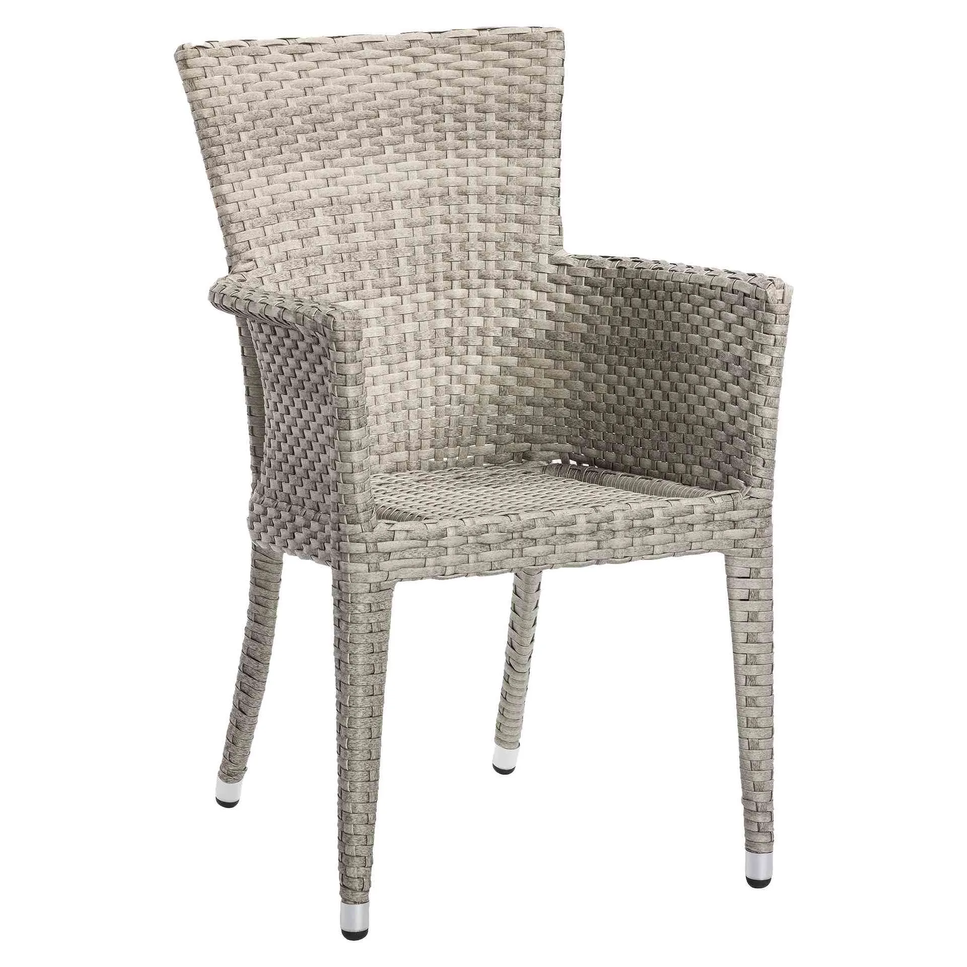 Stuhl Ronald, Geflecht grau, Polyrattan, Terrassenstuhl, Outdoorstuhl