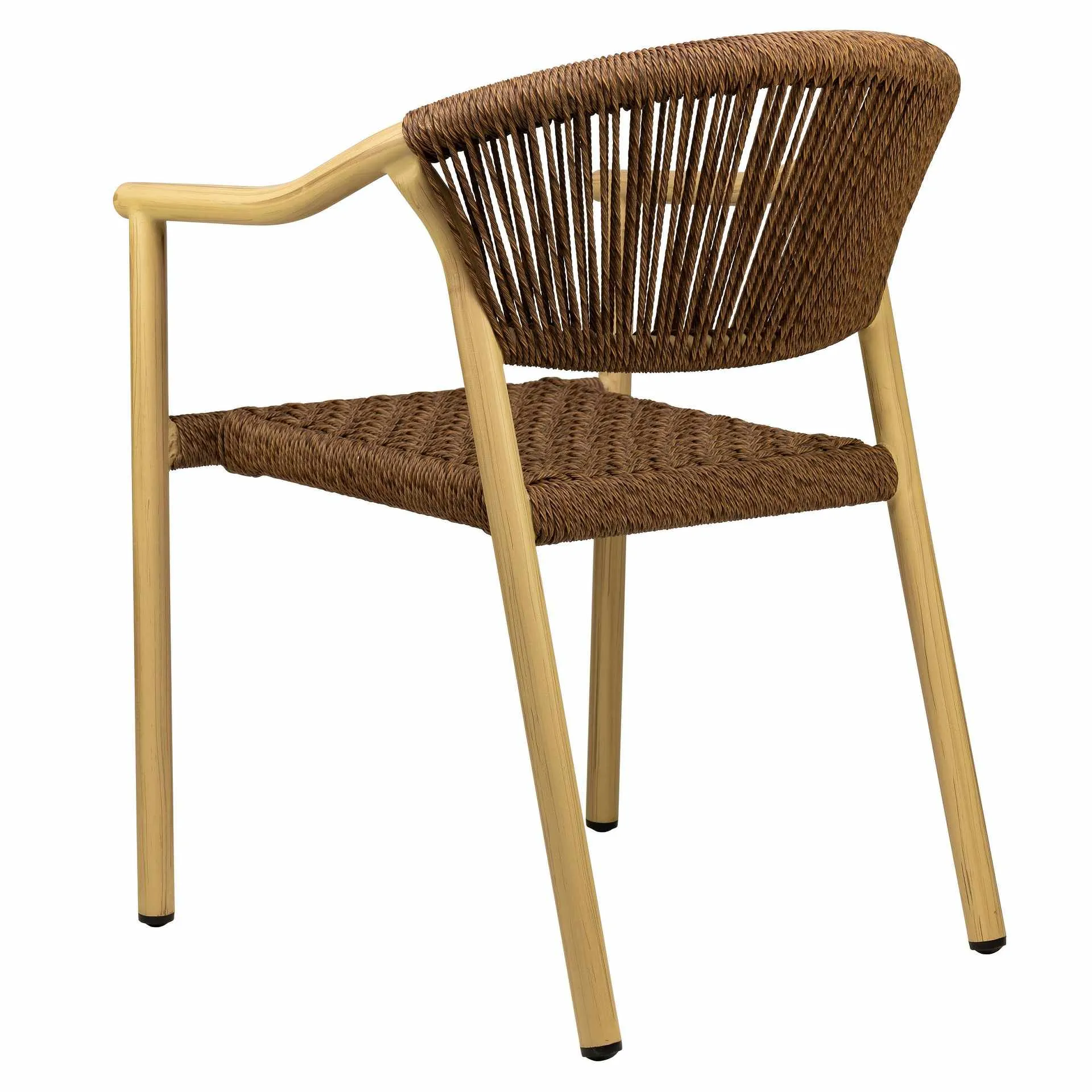 Stuhl Marlon, Geflecht braun, Seilgeflecht, Terrassenstuhl, Outdoorstuhl 