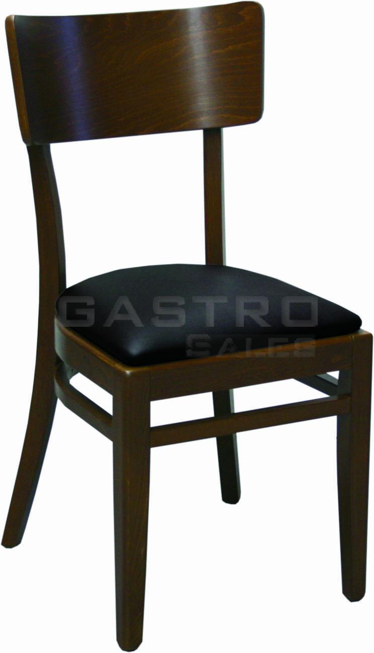 Stuhl Elisa, Polster schwarz, Nußbaum, Polsterstuhl, Holzstuhl