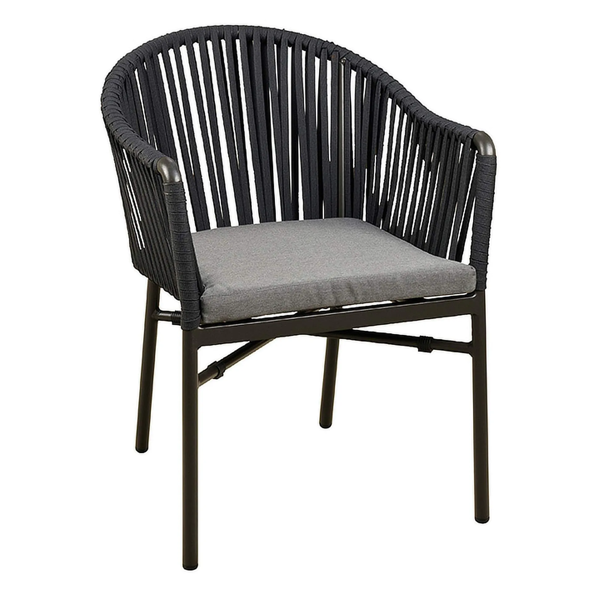 Sessel Reni, Geflecht darkgrey, Textilen, Terrassensessel, Outdoorsessel