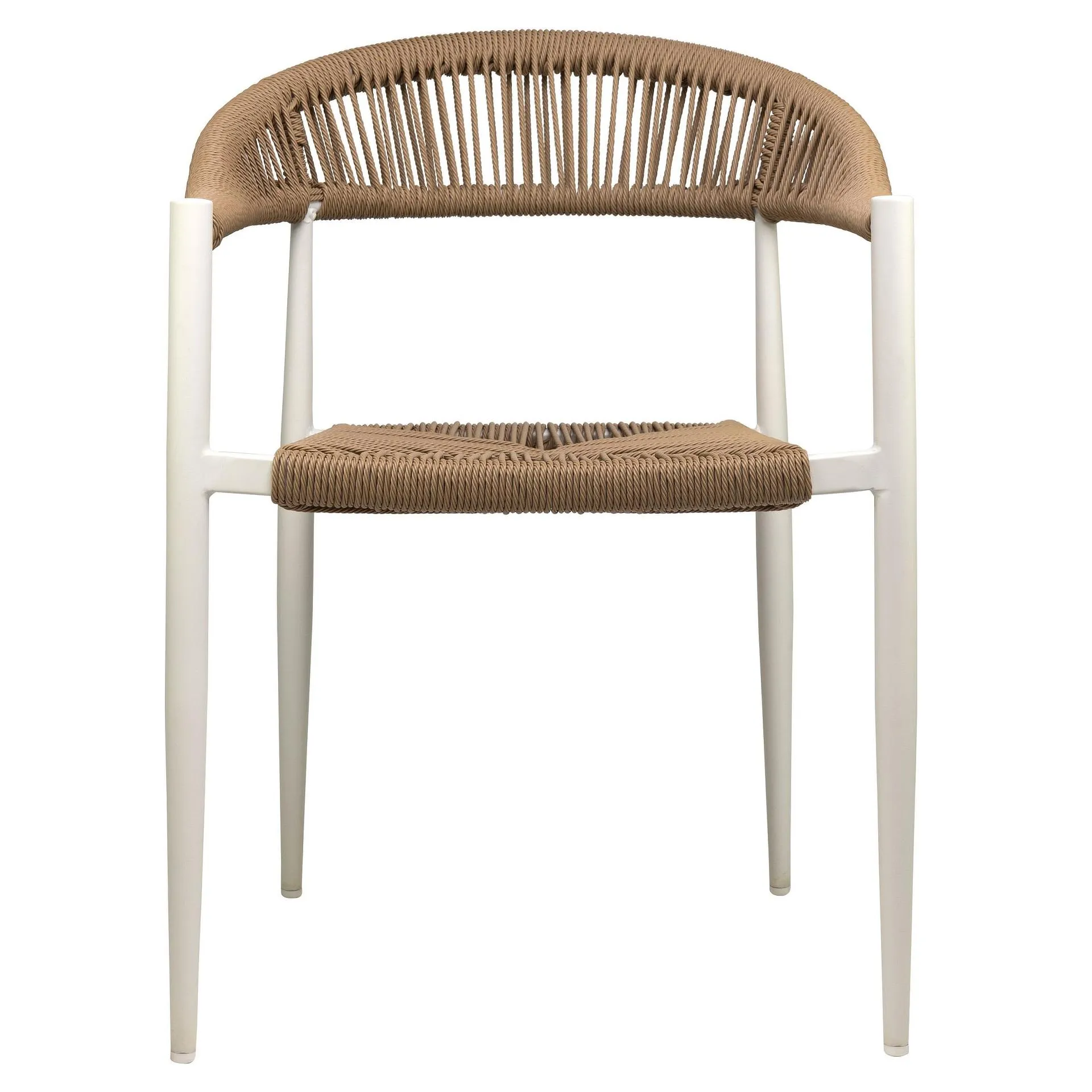 Sessel Nessa, Geflecht natur, Gestell white, Seilgeflecht in Binsenoptik, Terrassensessel, Outdoorsessel