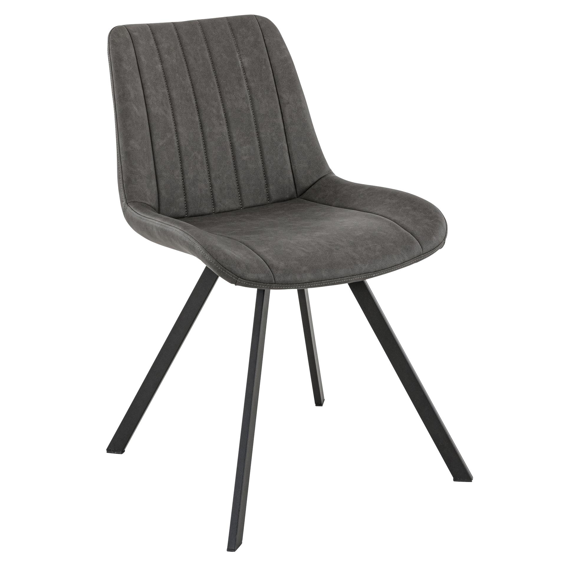 Stuhl Madison, Polster Anthrazit, Schwarz, Polsterstuhl, Factory Industrie Design