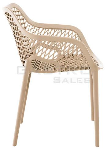 Sessel Air AL Taupe Fiberglas Polypropylen Terrassenstuhl Outdoorstuhl - Seite