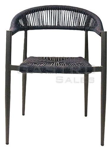 Sessel Nessa, Geflecht navy, Seilgeflecht in Binsenoptik, Terrassensessel, Outdoorsessel - Front