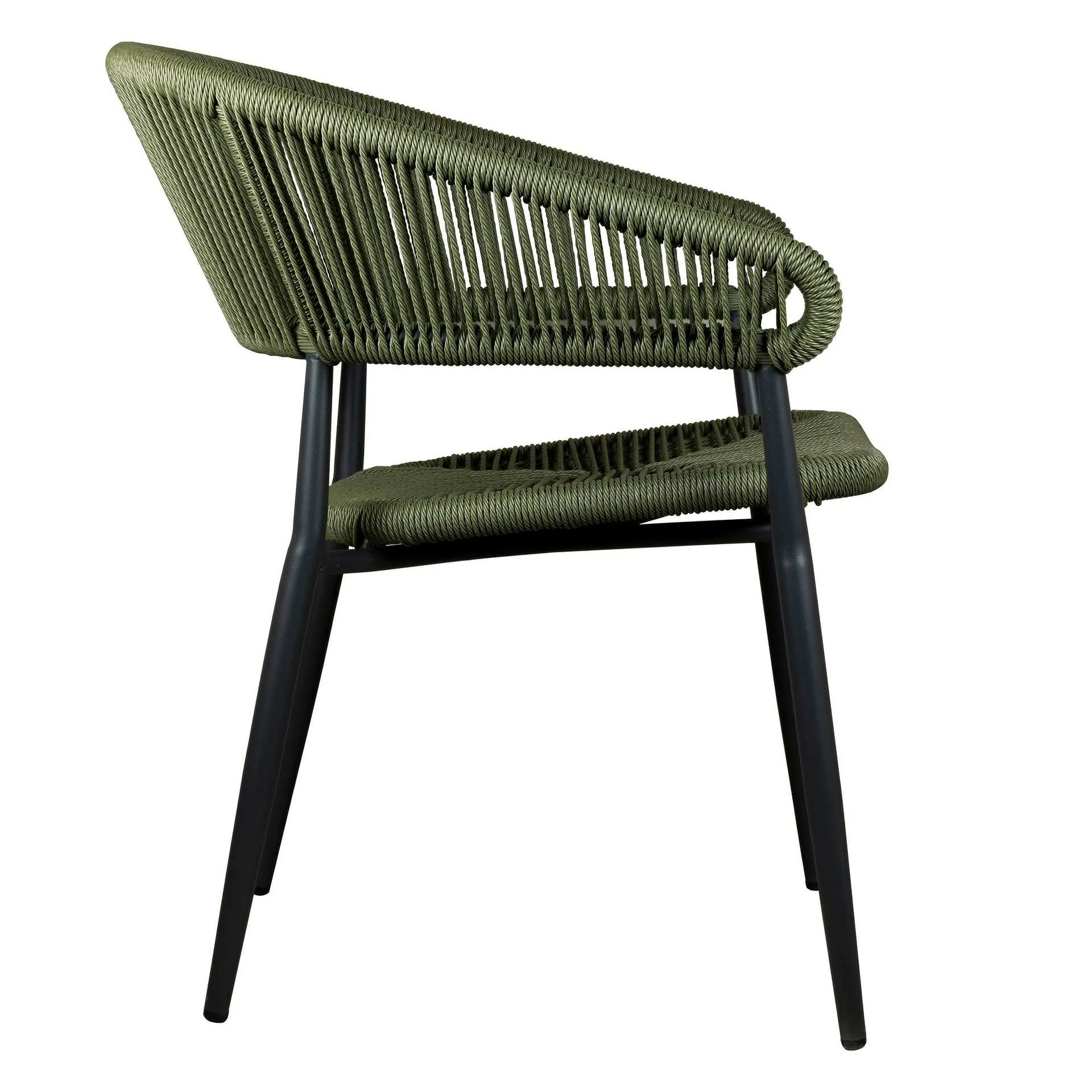 Sessel Toro, Geflecht olive, Seilgeflecht in Binsenoptik, Terrassensessel, Outdoorsessel