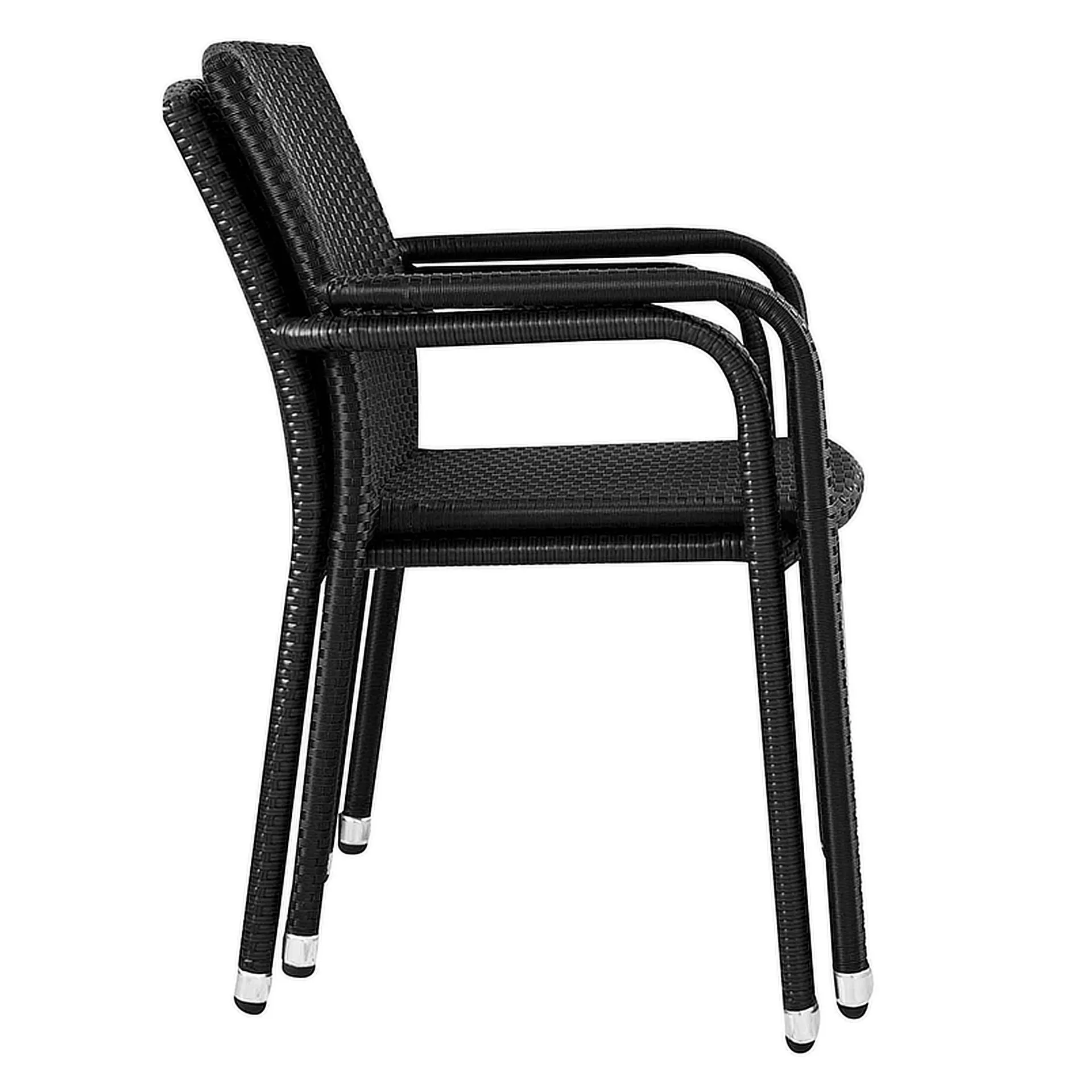 Stuhl Hugo NEW, Geflecht schwarz, Polyrattan, Terrassenstuhl, Outdoorstuhl