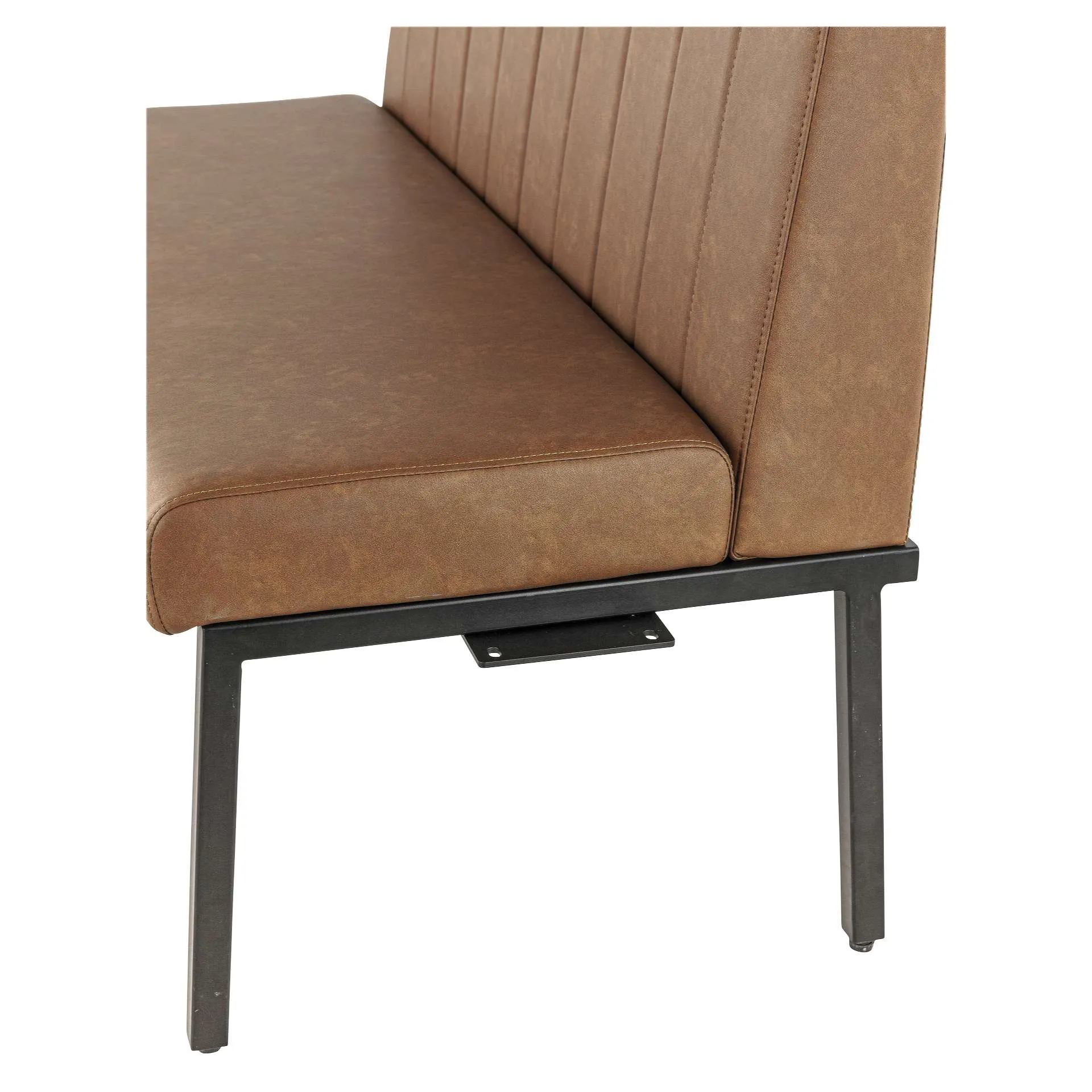 Bank Lukas, Polster Anthrazit, Gestell schwarz, Polsterbank, Factory Industrie Design 
