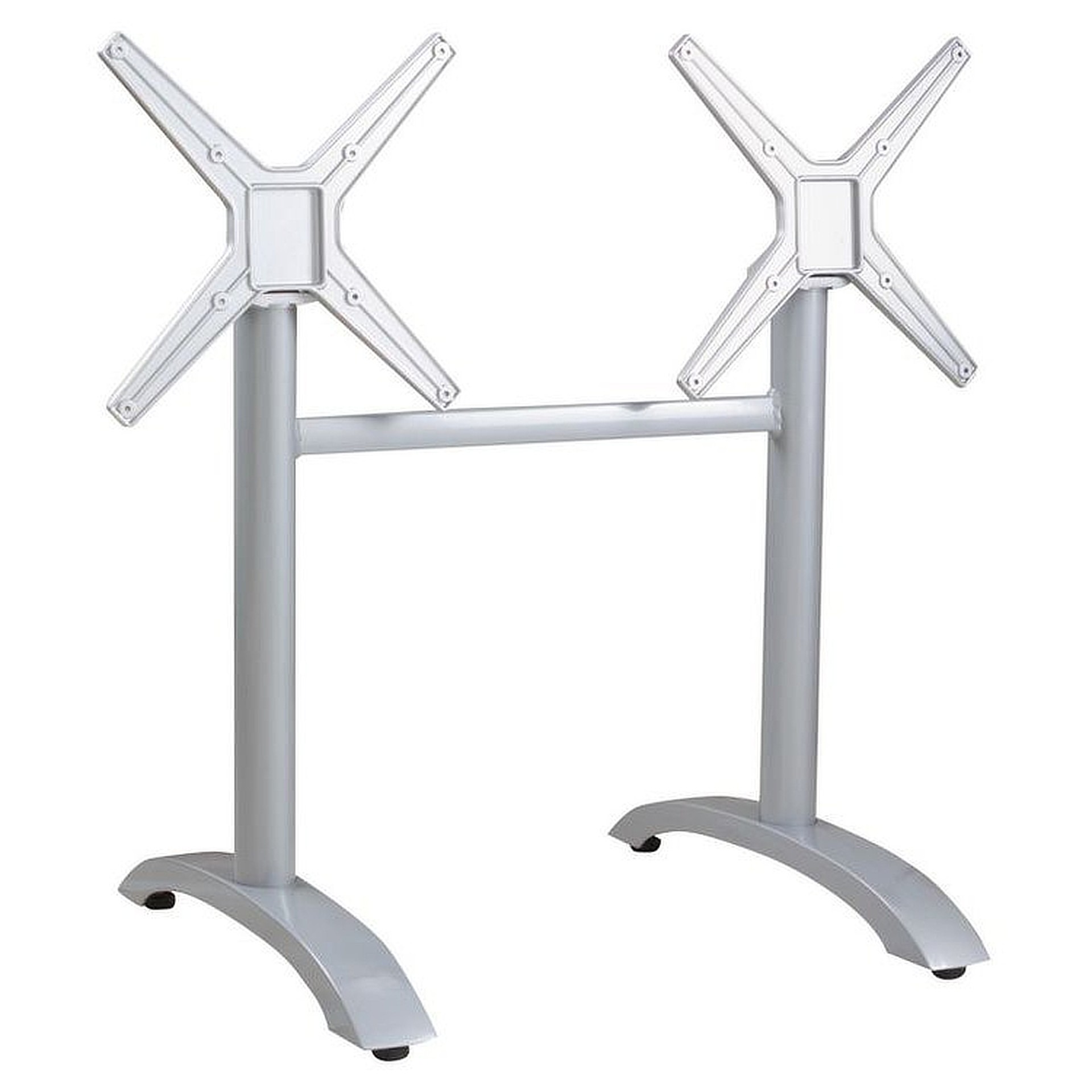 SELECT-Serie: Tischgestell Vento-2K klappbar, Aluminium silber pulverbeschichtet, Outdoor, Terrasse