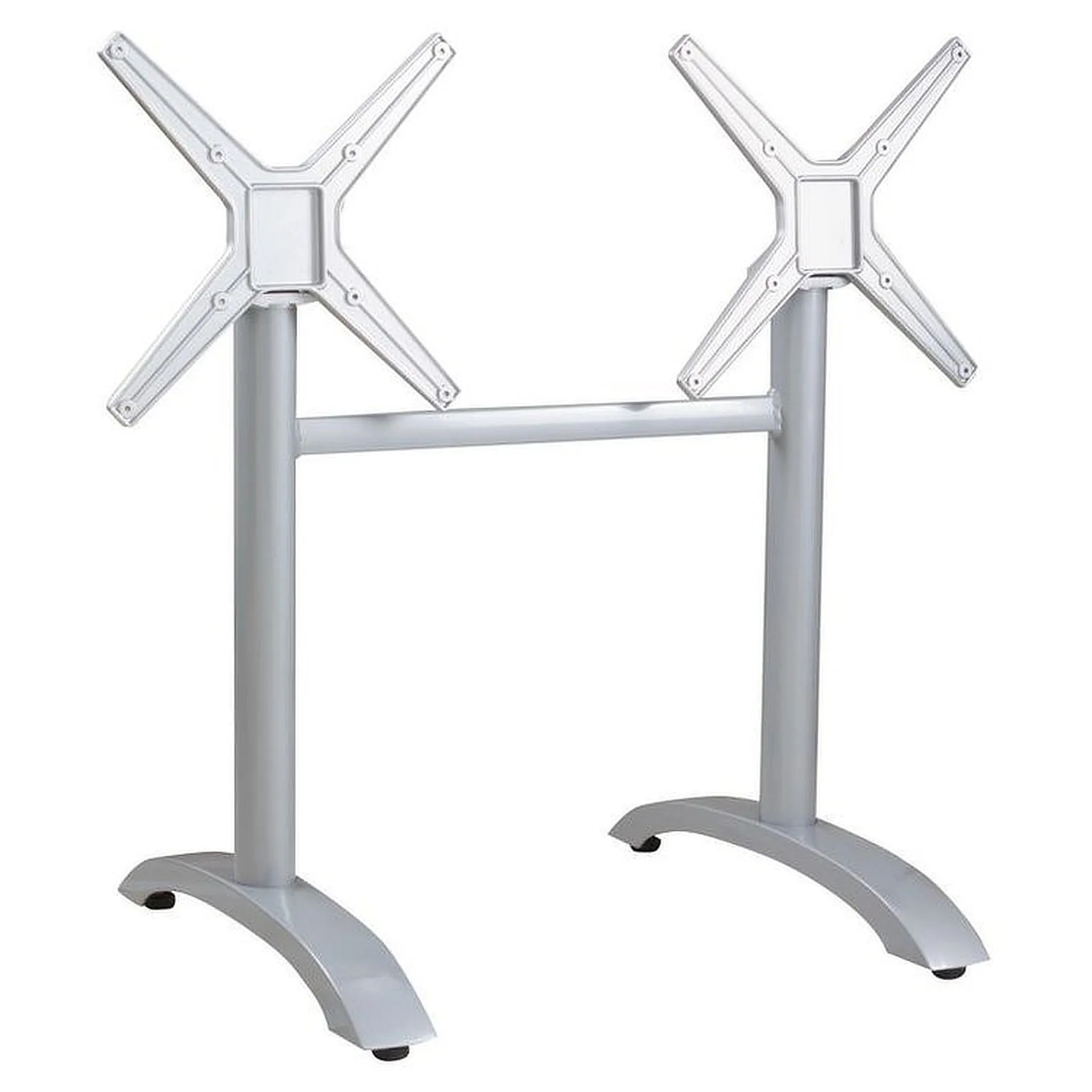 SELECT-Serie: Tischgestell Vento-2K klappbar, Aluminium silber pulverbeschichtet, Outdoor, Terrasse