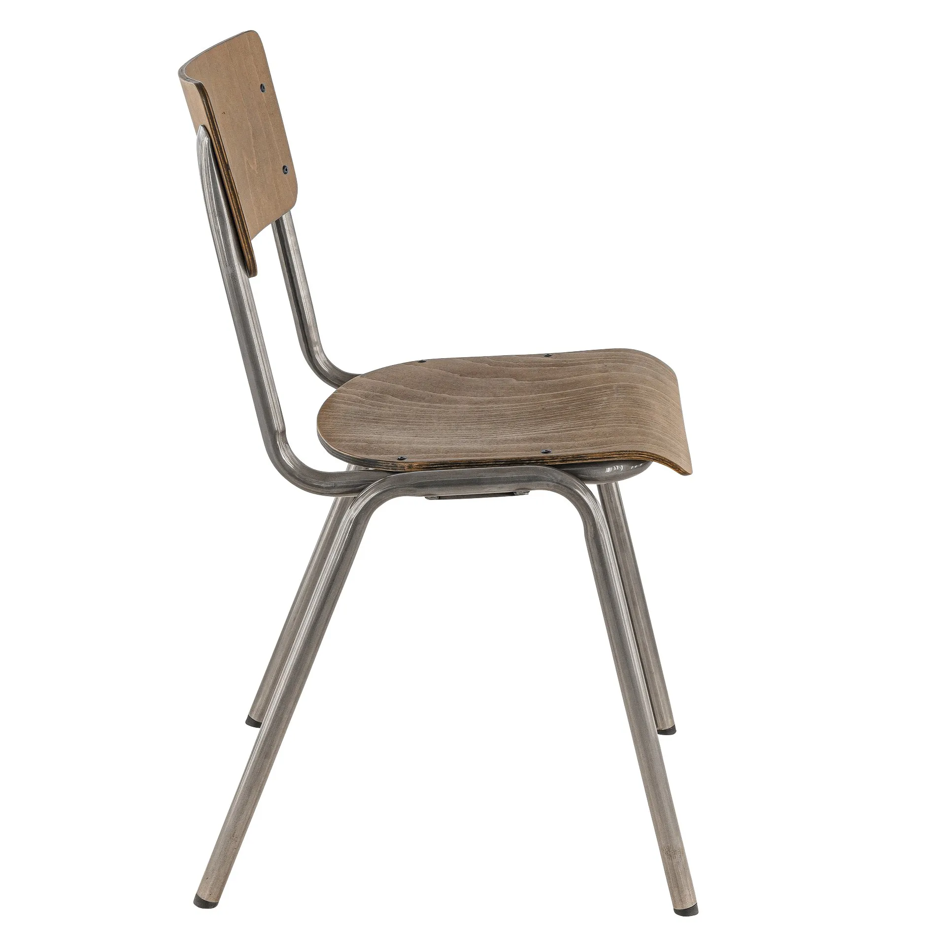 Stuhl Flori, Holzsitz, Industrie-Finish, Metallstuhl, Factory Industrie Design