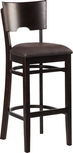 Max-Bar-braun Barhocker Max, Polster braun, Nussbaum dunkel, Polsterbarhocker, Holzbarhocker