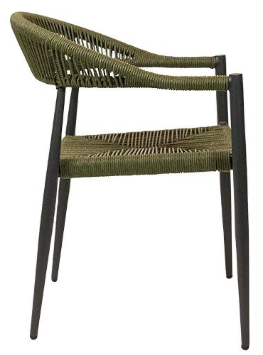 Nessa-Olive-Seite Sessel Nessa, Geflecht olive, Seilgeflecht in Binsenoptik, Terrassensessel, Outdoorsessel - Seite