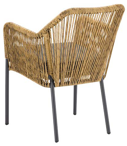 Marlis-Natur-Hinten Sessel Marlis, Geflecht natur, Kunststoff Seilgeflecht, Terrassensessel, Outdoorsessel- Hinten