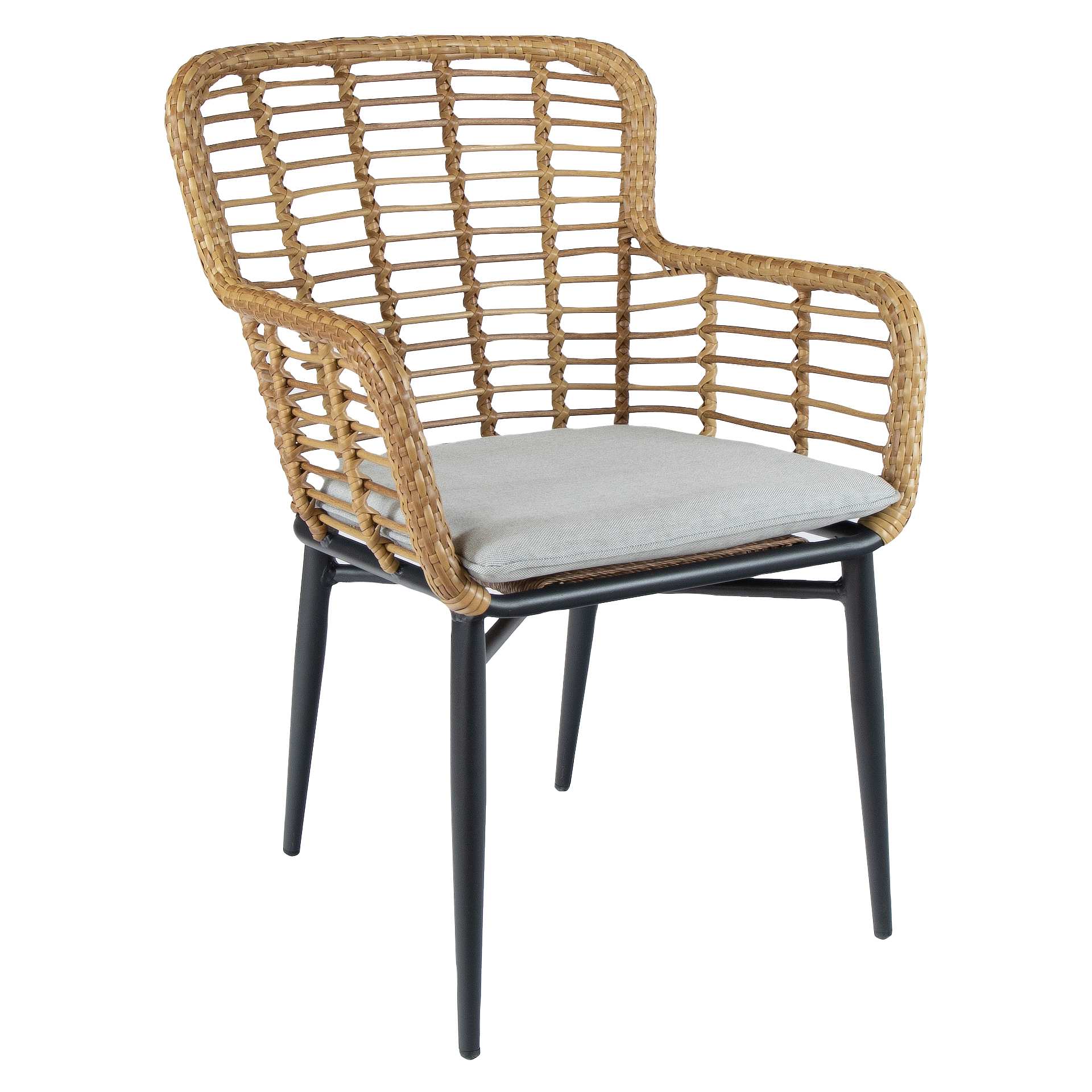 Stuhl Pepe, Geflecht natur, Binsengeflecht, Terrassenstuhl, Outdoorstuhl