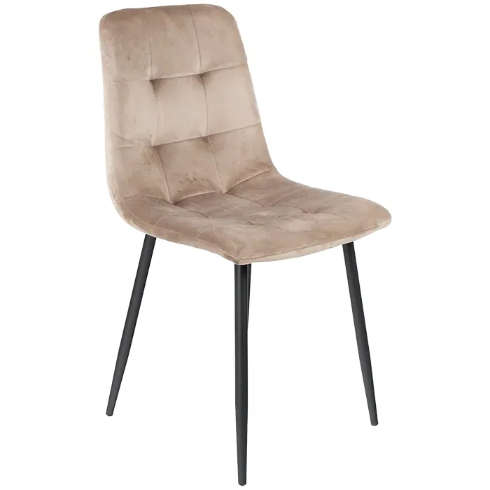 Stuhl Damia, Polster Beige, Gestell Anthrazit, Polsterstuhl, Factory Industrie Design