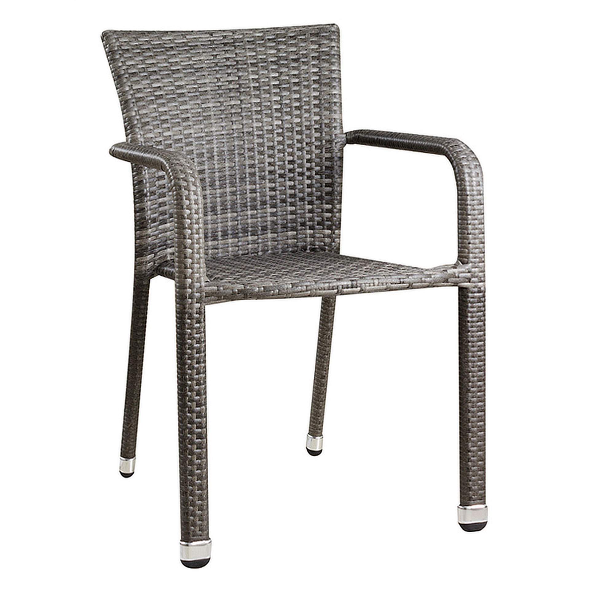 Stuhl Hugo NEW, Geflecht dunkelgrau, Polyrattan, Terrassenstuhl, Outdoorstuhl