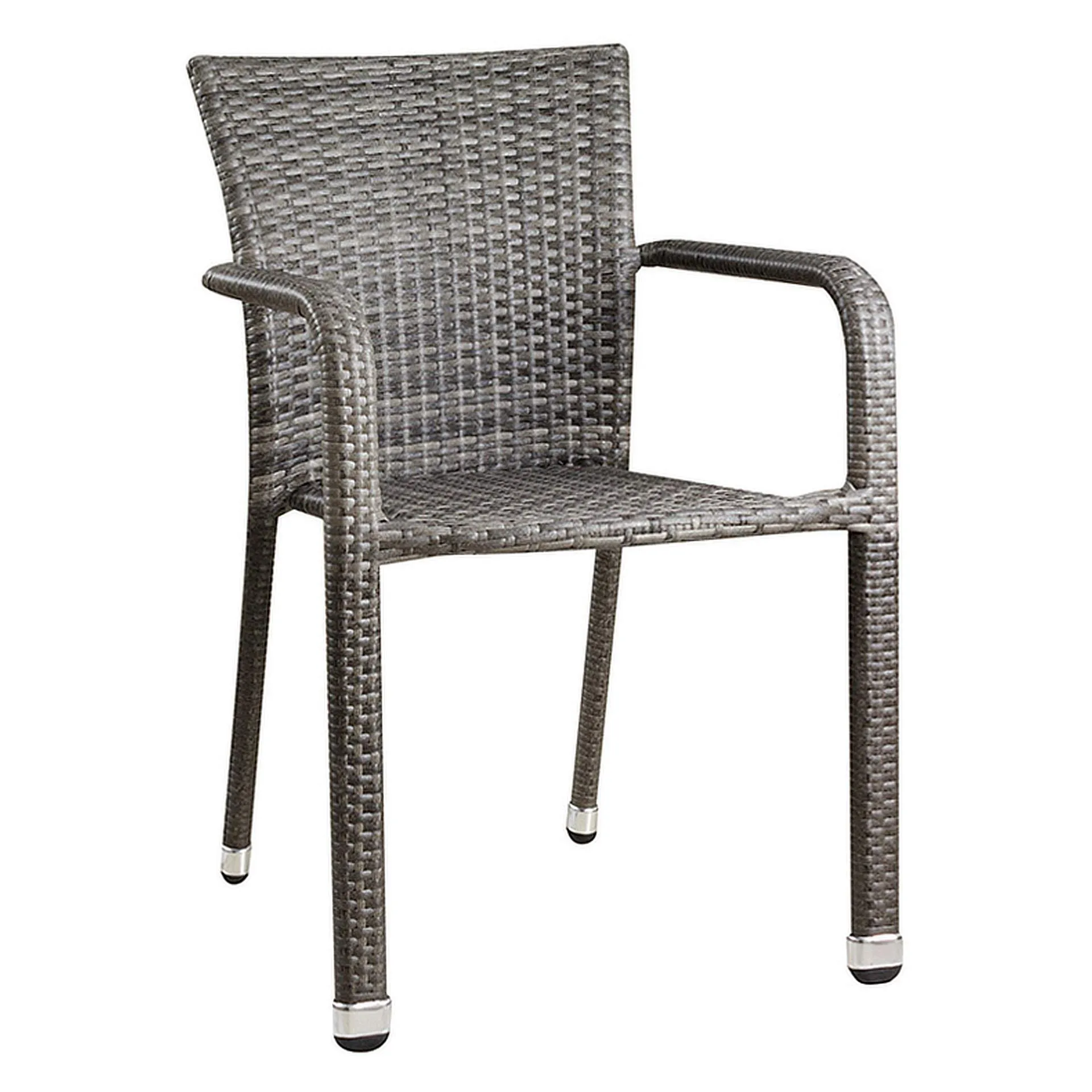 Stuhl Hugo NEW, Geflecht dunkelgrau, Polyrattan, Terrassenstuhl, Outdoorstuhl