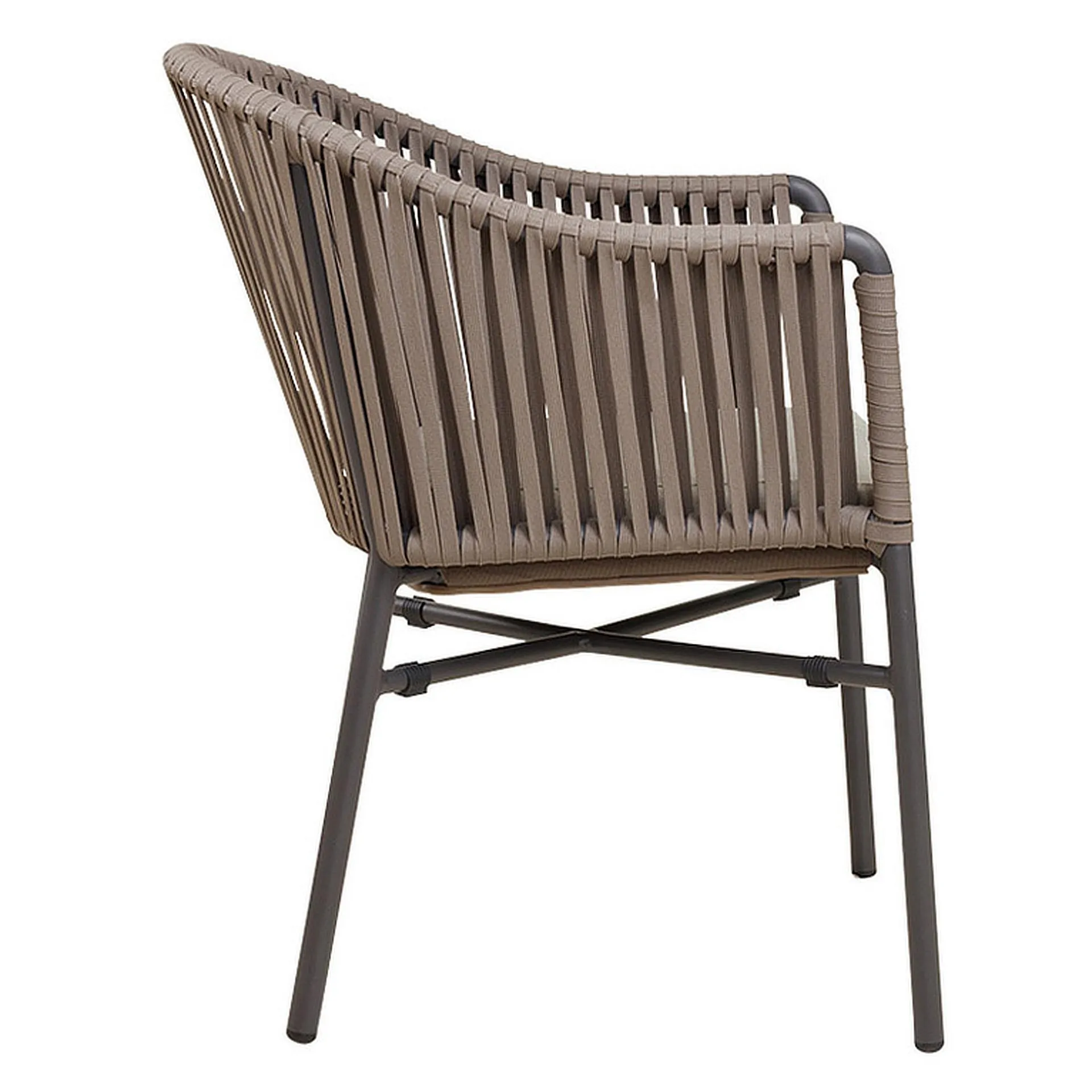 Sessel Reni, Geflecht taupe, Textilen, Terrassensessel, Outdoorsessel