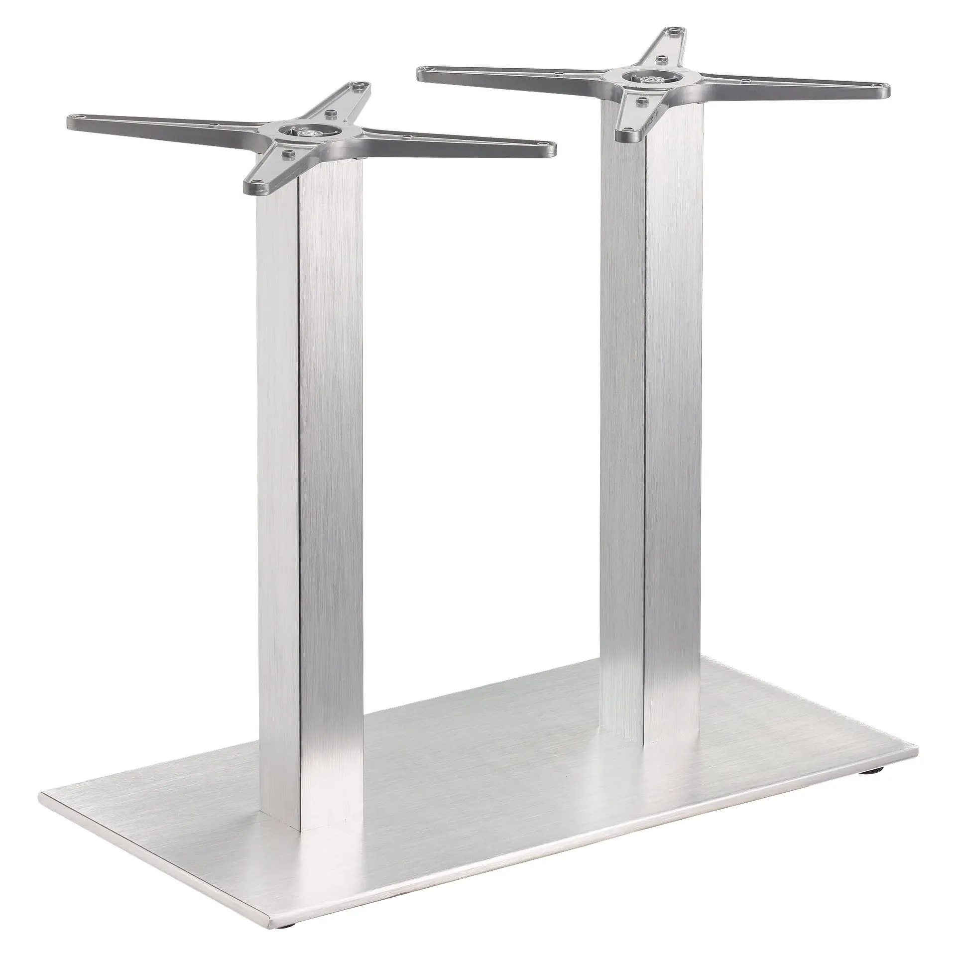 CLASSIC-Serie: Tischgestell Ana E Aluminium gebürstet in Edelstahloptik, Outdoor, Terrasse