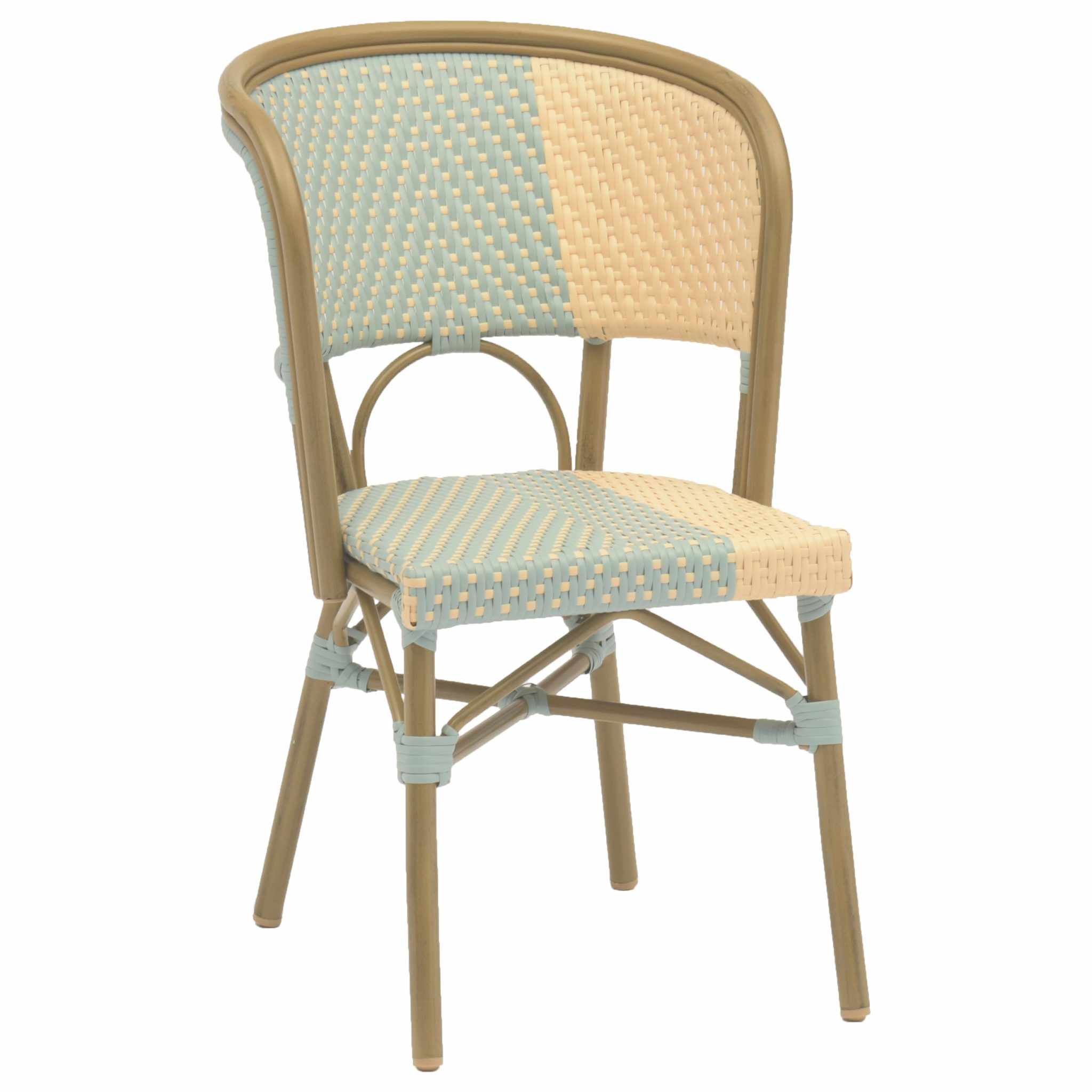 Stuhl Nizza, Gewebe blue-beige, Polyrattan, Terrassenstuhl, Outdoorstuhl Stuhl Nizza, Gewebe blue-beige, Polyrattan, Terrassenstuhl, Outdoorstuhl