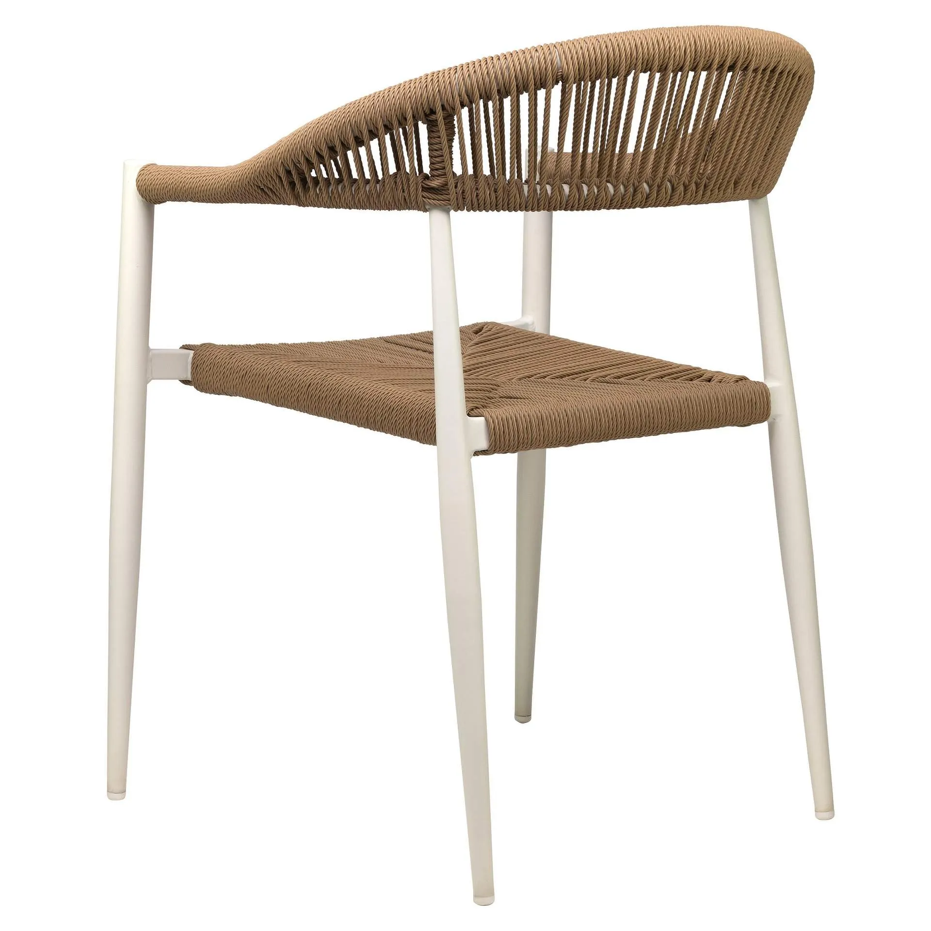 Sessel Nessa, Geflecht natur, Gestell white, Seilgeflecht in Binsenoptik, Terrassensessel, Outdoorsessel