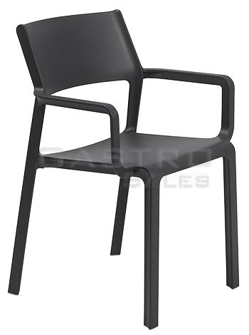 Stuhl Oskar AL Black Fiberglas Polypropylen Terrassenstuhl Outdoorstuhl