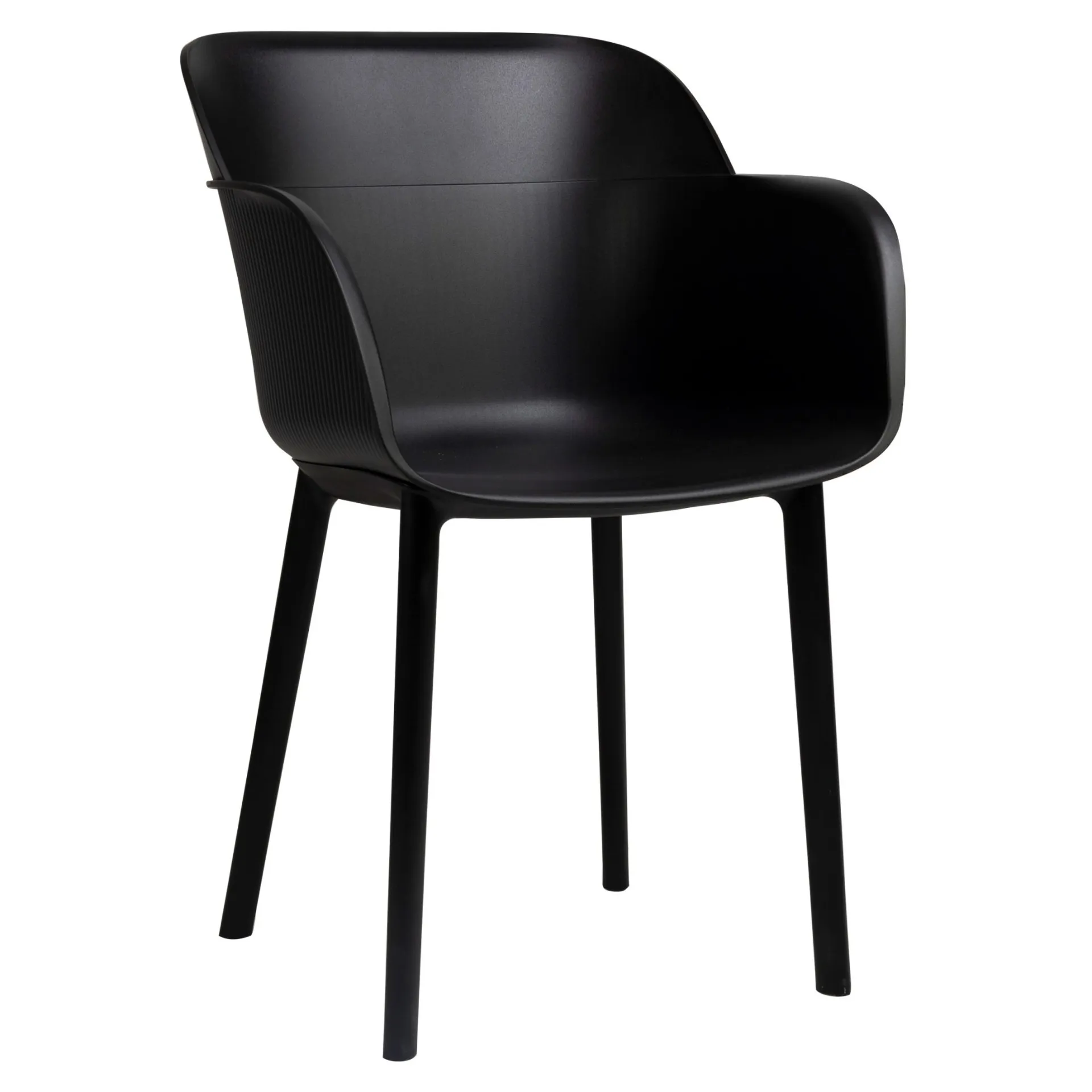 Stuhl Opal Black FiberglasPolypropylen, Terrassenstuhl, Outdoorstuhl