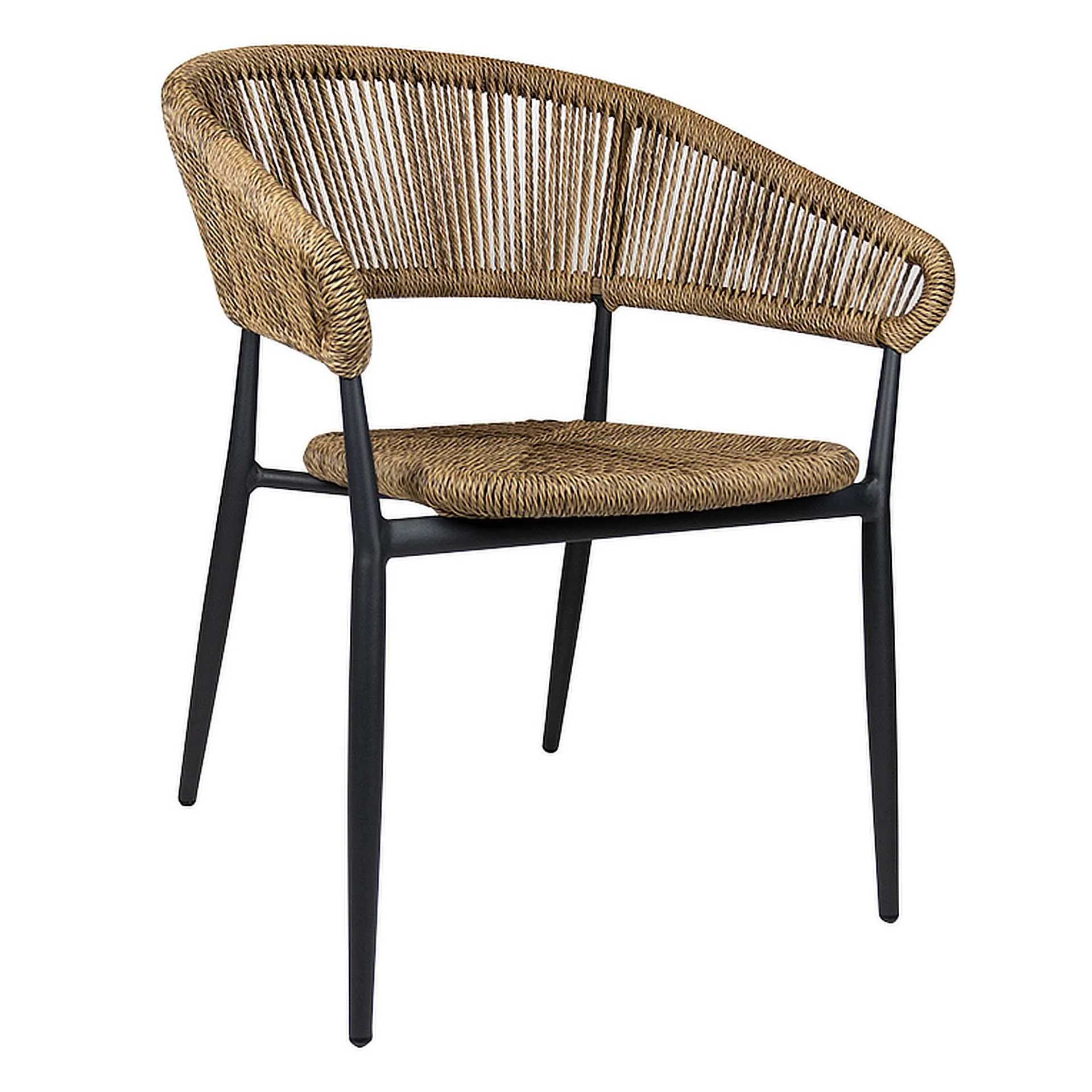 Sessel Toro, Geflecht natur, Seilgeflecht in Binsenoptik, Terrassensessel, Outdoorsessel