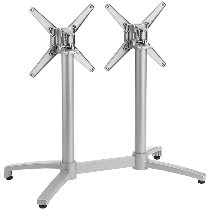 Kalevi-2K-silber-Kipp Gastronomie Terrassen Tischgestell Kalevi-2K mit Klappmechanismus, Aluminium silber pulverbeschichtet, Outdoortischgestell