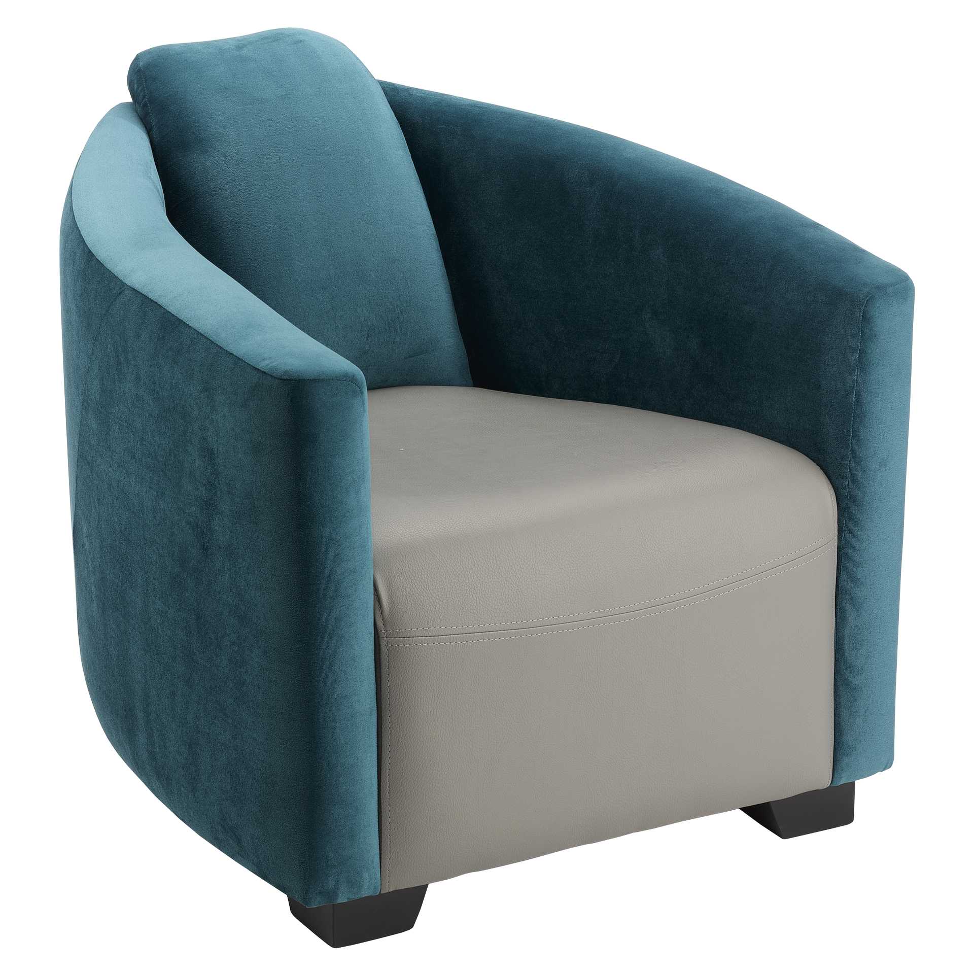 Sessel Henry, Polster Blue-Grau, Lobbysessel, Loungesessel