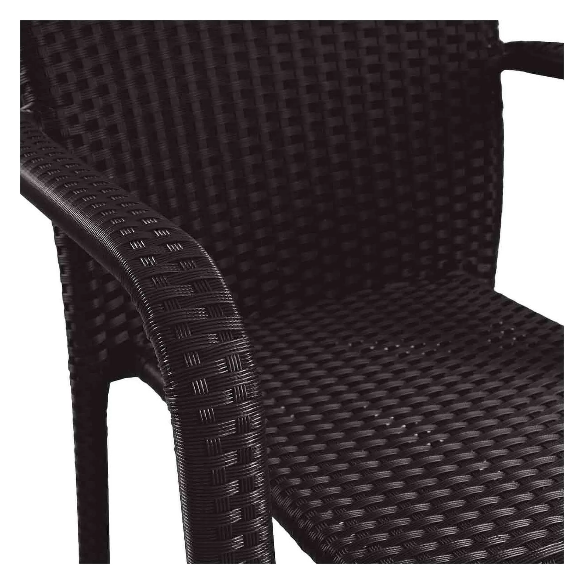 Stuhl Hugo NEW, Geflecht schwarz, Polyrattan, Terrassenstuhl, Outdoorstuhl
