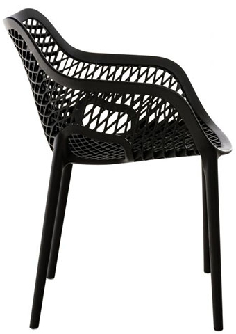 Air-AL-black-Seite Sessel Air AL Black Fiberglas Polypropylen Terrassenstuhl Outdoorstuhl - Seite