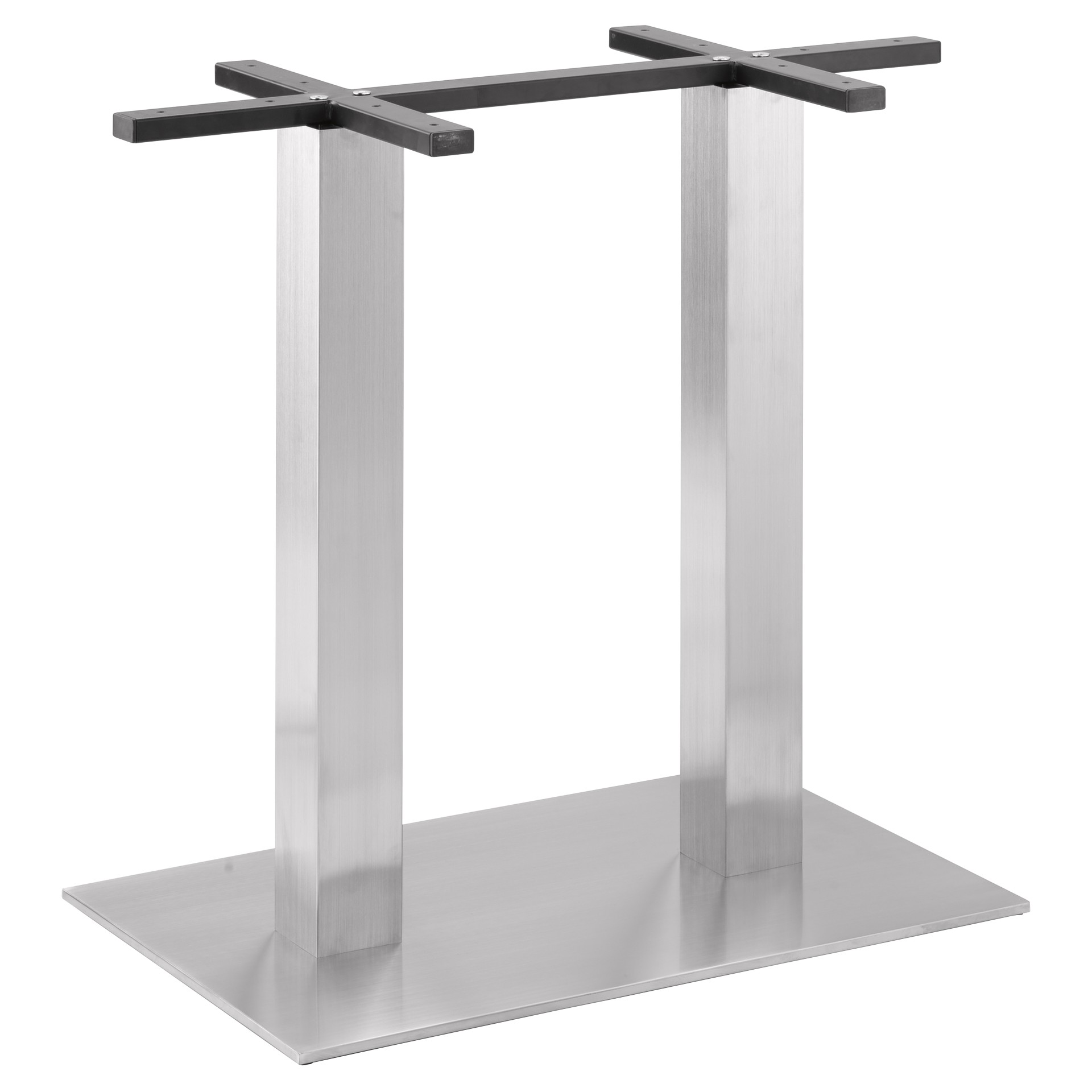Dover E Tischgestell Edelstahl satiniert Doppelsäulen