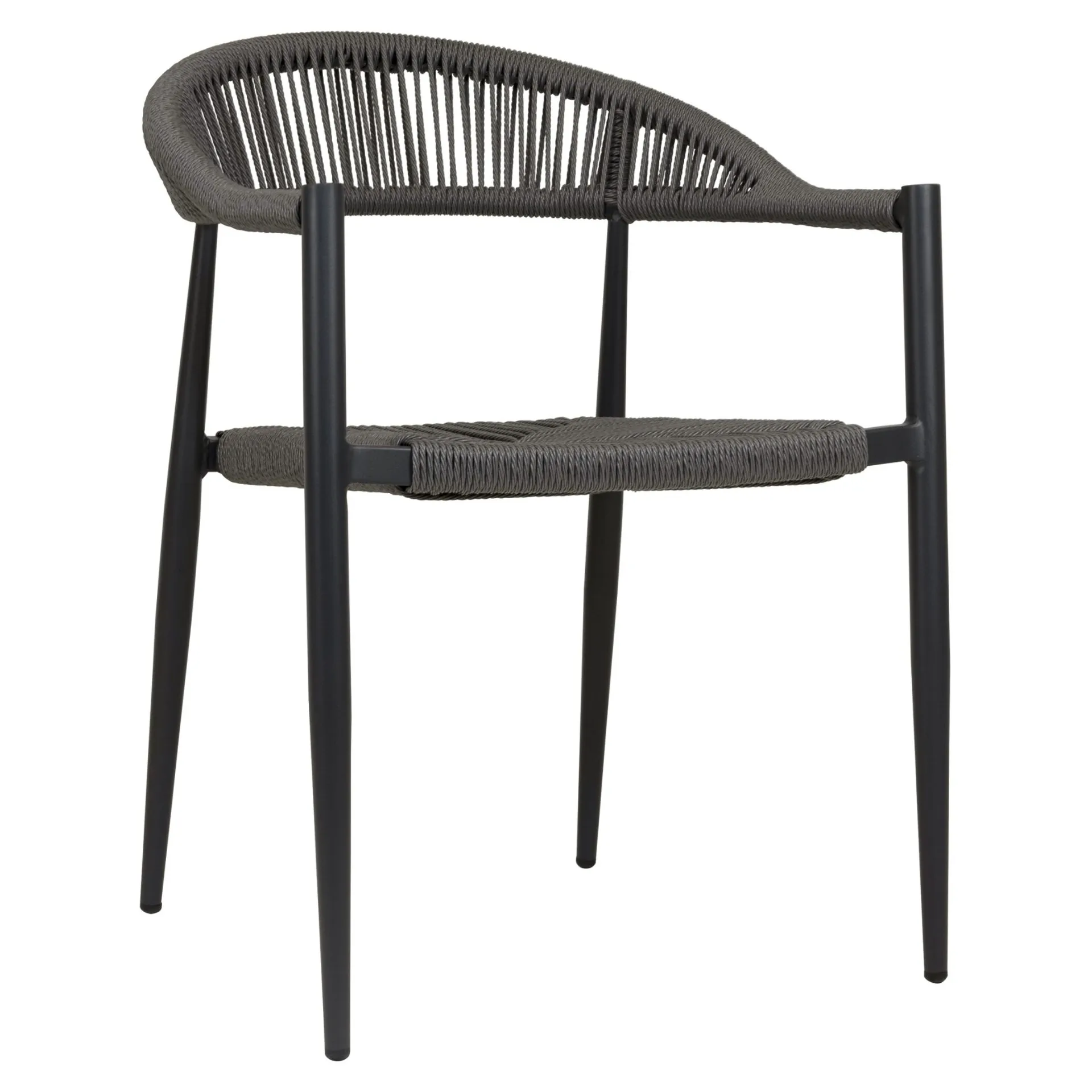 Sessel Nessa, Geflecht grey, Seilgeflecht in Binsenoptik, Terrassensessel, Outdoorsessel