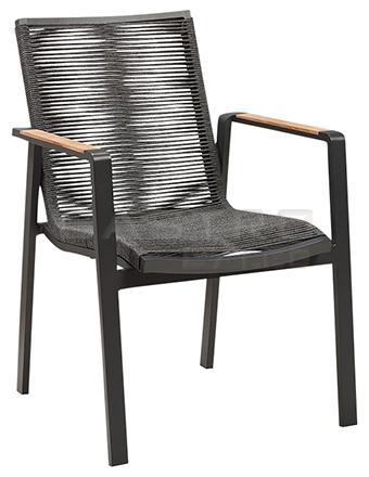 Sessel Ragip, Geflecht black, Seilgeflecht, Terrassensessel, Outdoorsessel