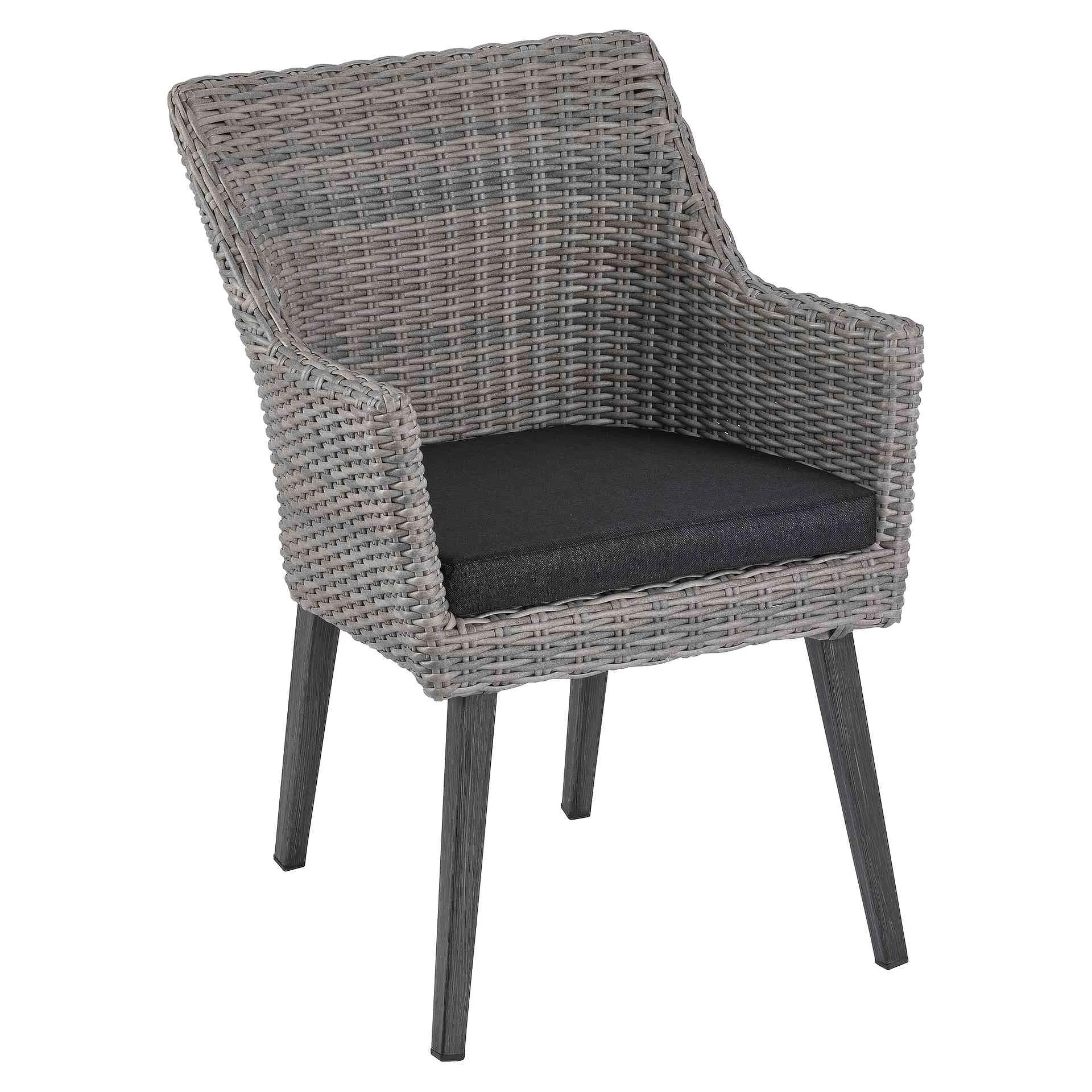 Stuhl Olsen, Geflecht grau-braun, Polyrattan, Terrassenstuhl, Outdoorstuhl 