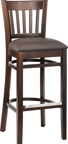 Elton-Bar-braun Barhocker Elton, Polster braun, Nussbaum dunkel, Polsterbarhocker, Holzbarhocker