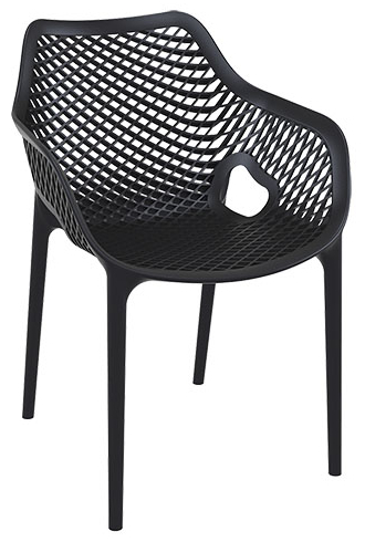 Air-AL-black Sessel Air AL Black Fiberglas Polypropylen Terrassenstuhl Outdoorstuhl