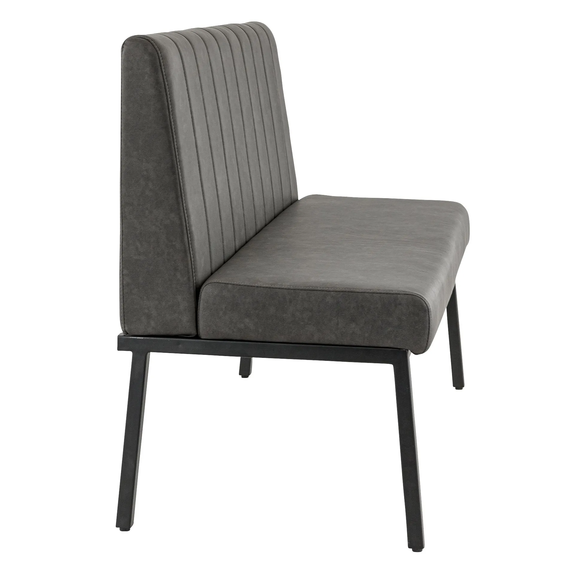 Bank Lukas, Polster Anthrazit, Gestell schwarz, Polsterbank, Factory Industrie Design 