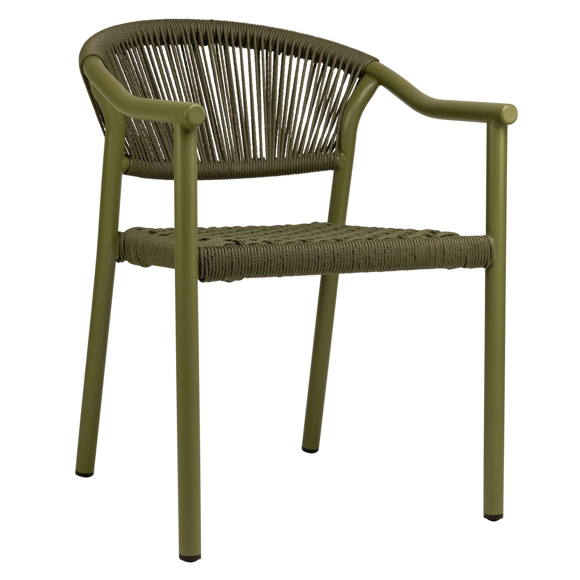 Stuhl Marlon, Geflecht grün, Seilgeflecht, Terrassenstuhl, Outdoorstuhl