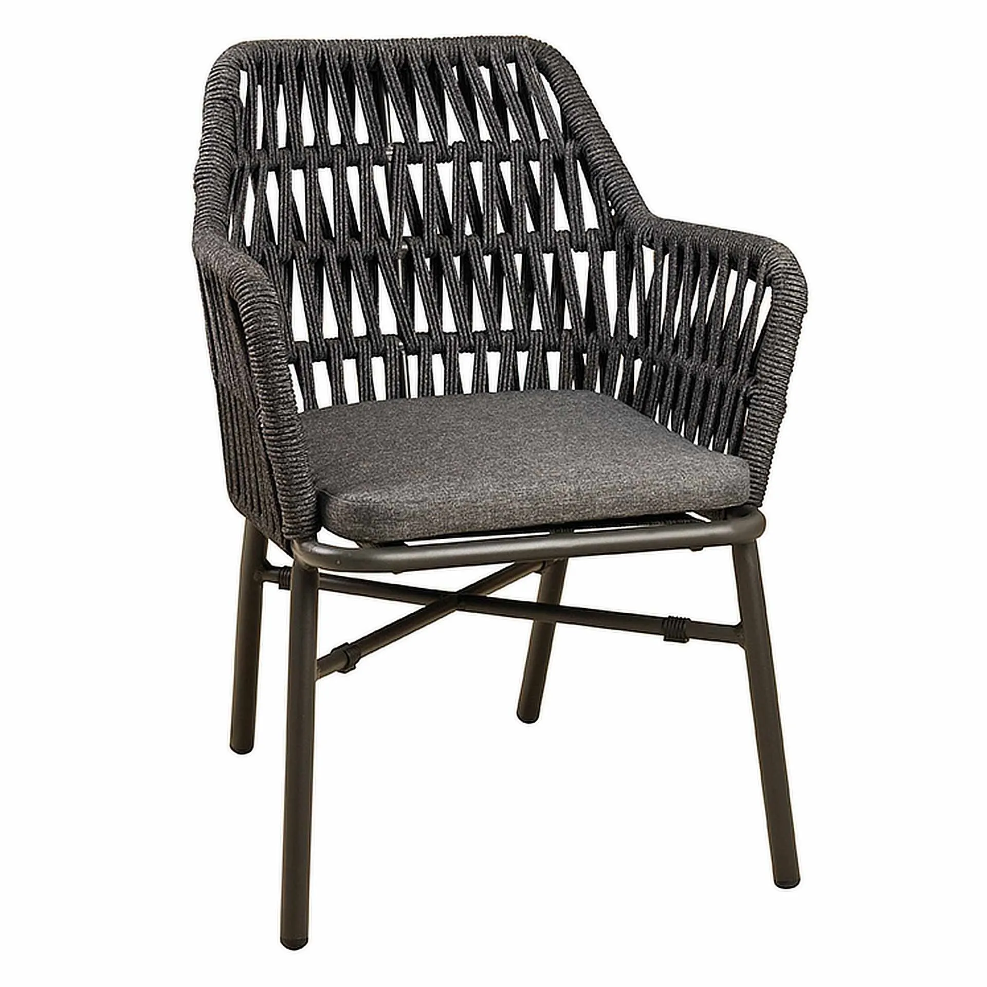 Sessel Kiki, Geflecht grau, Textilen, Terrassensessel, Outdoorsessel
