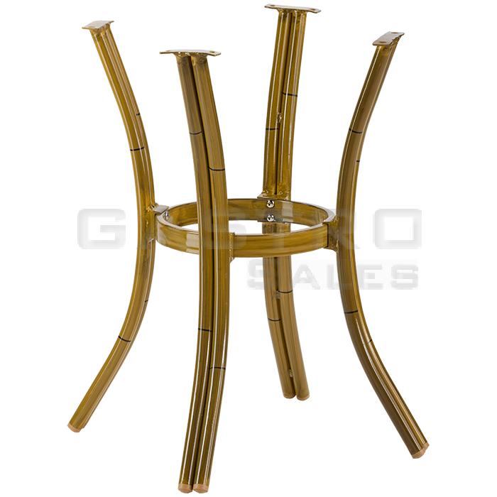 Gastronomie Terrassentischgestell Kader-4 Aluminium Bambusoptik pulverbeschichtet, Outdoor Tischgestell 